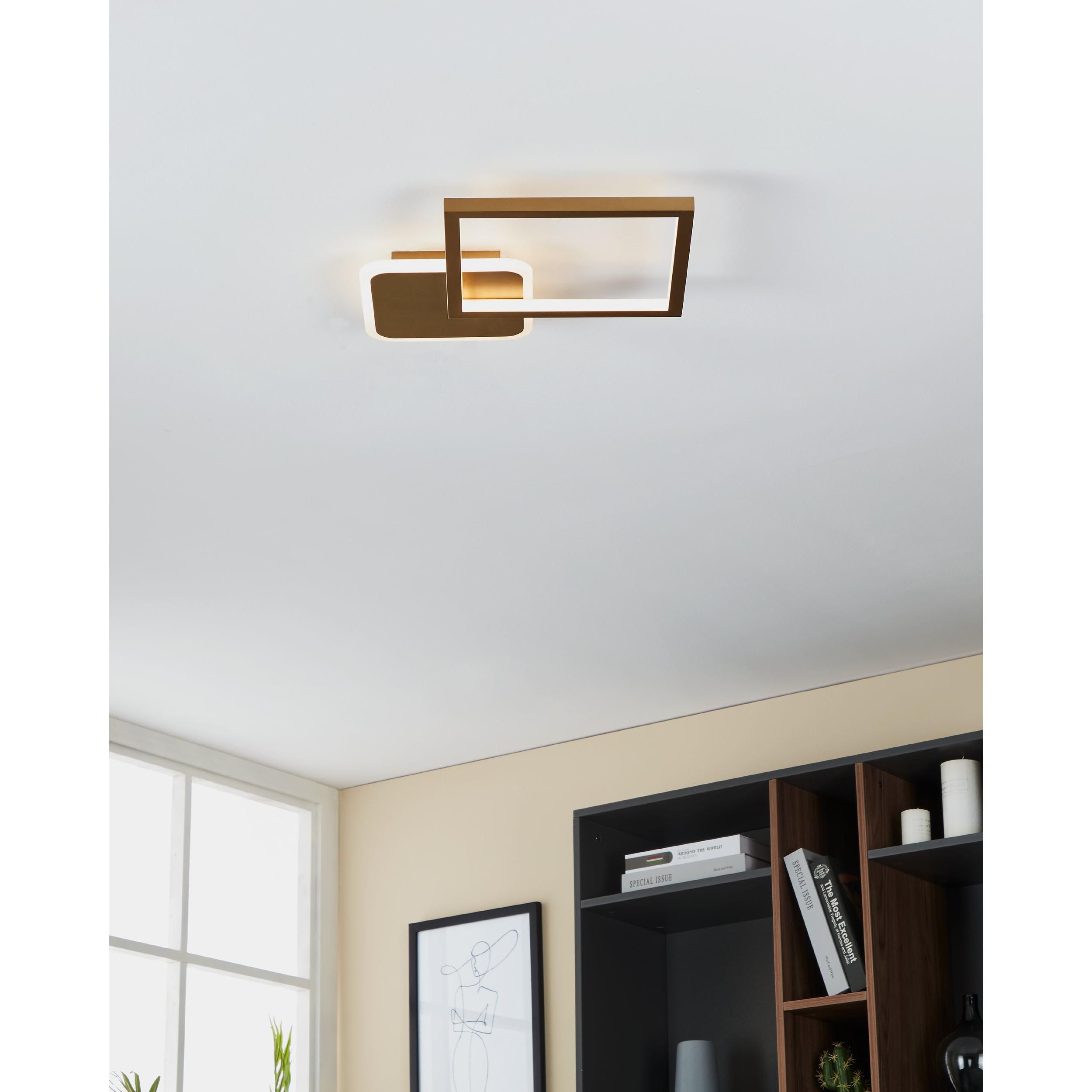 Plafonnier LED dimmable GAFARES doré/blanc L40,5cm