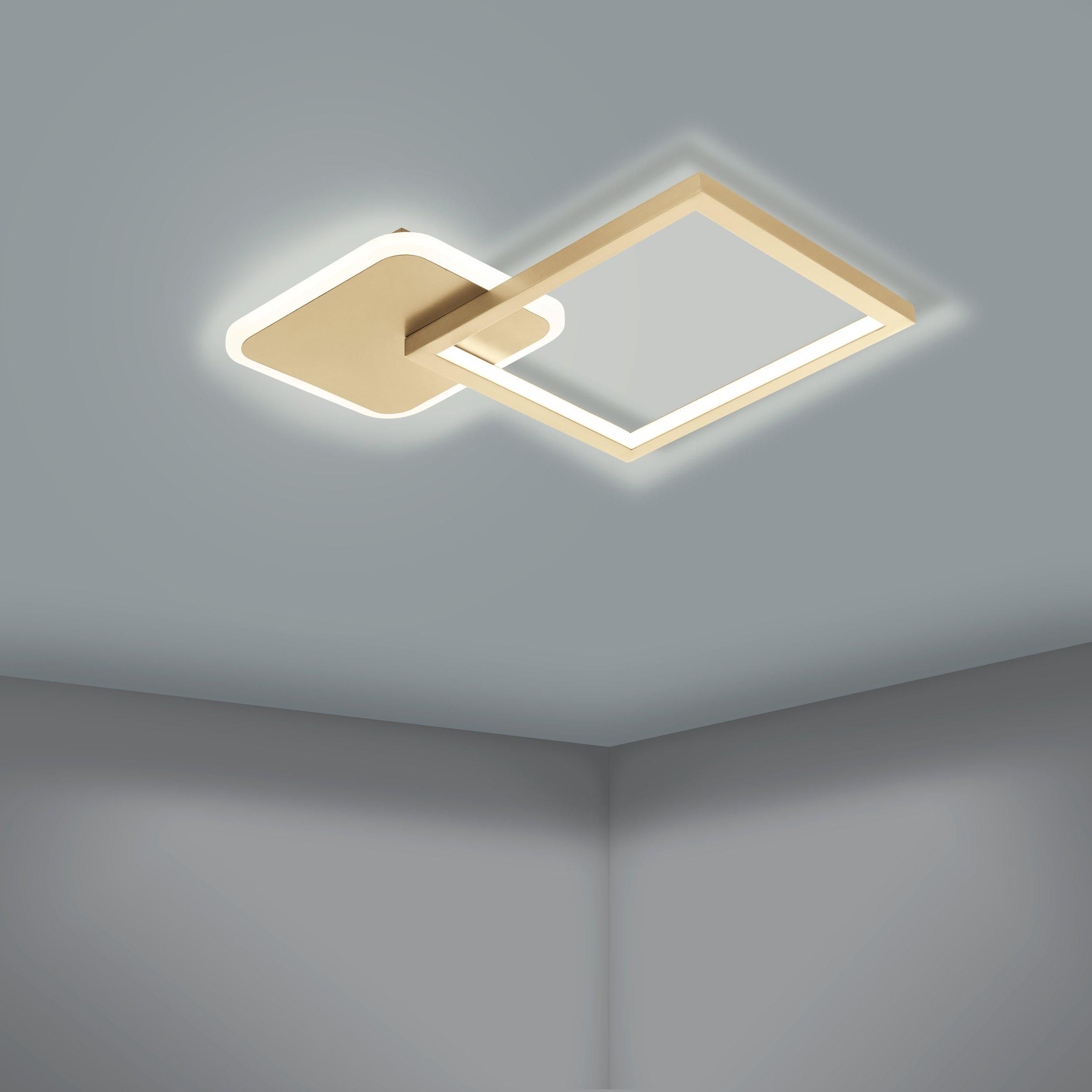 Plafonnier LED dimmable GAFARES doré/blanc L40,5cm