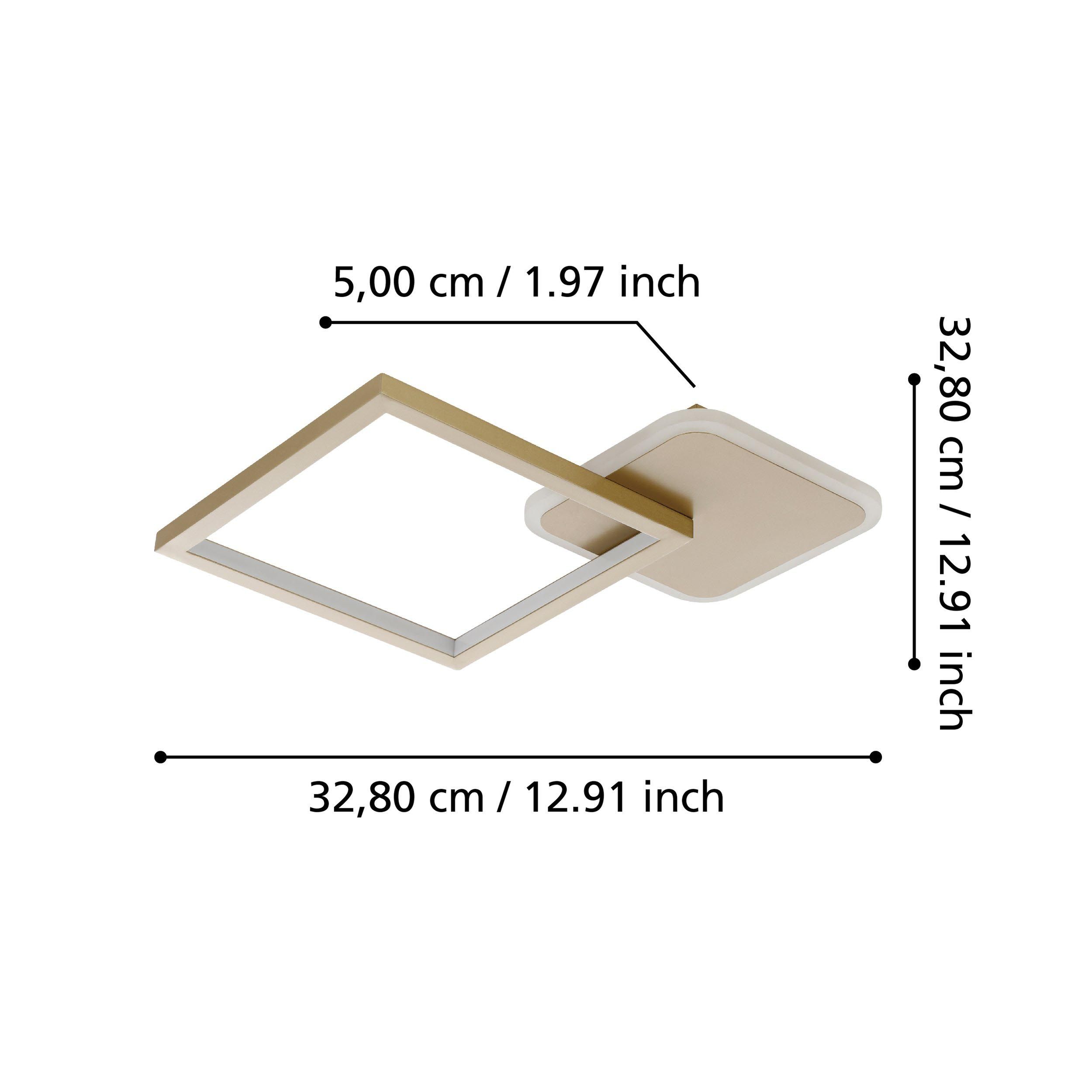 Plafonnier LED dimmable GAFARES doré/blanc L40,5cm