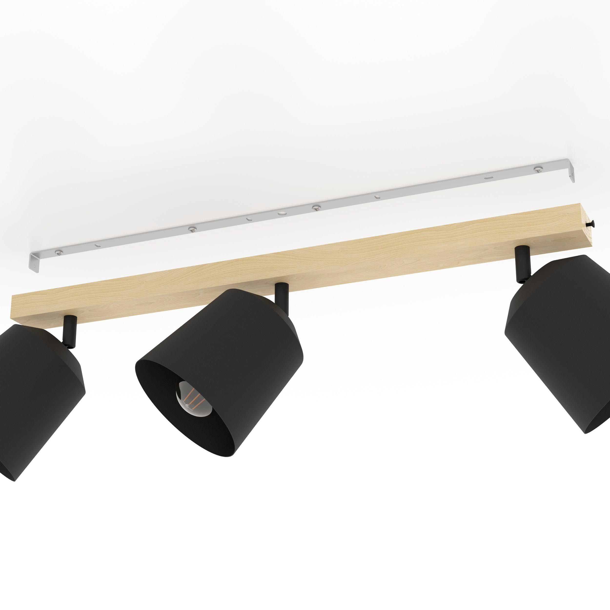 Spot de plafond réglette/plaf métal bois COTORRO E27 3X25W