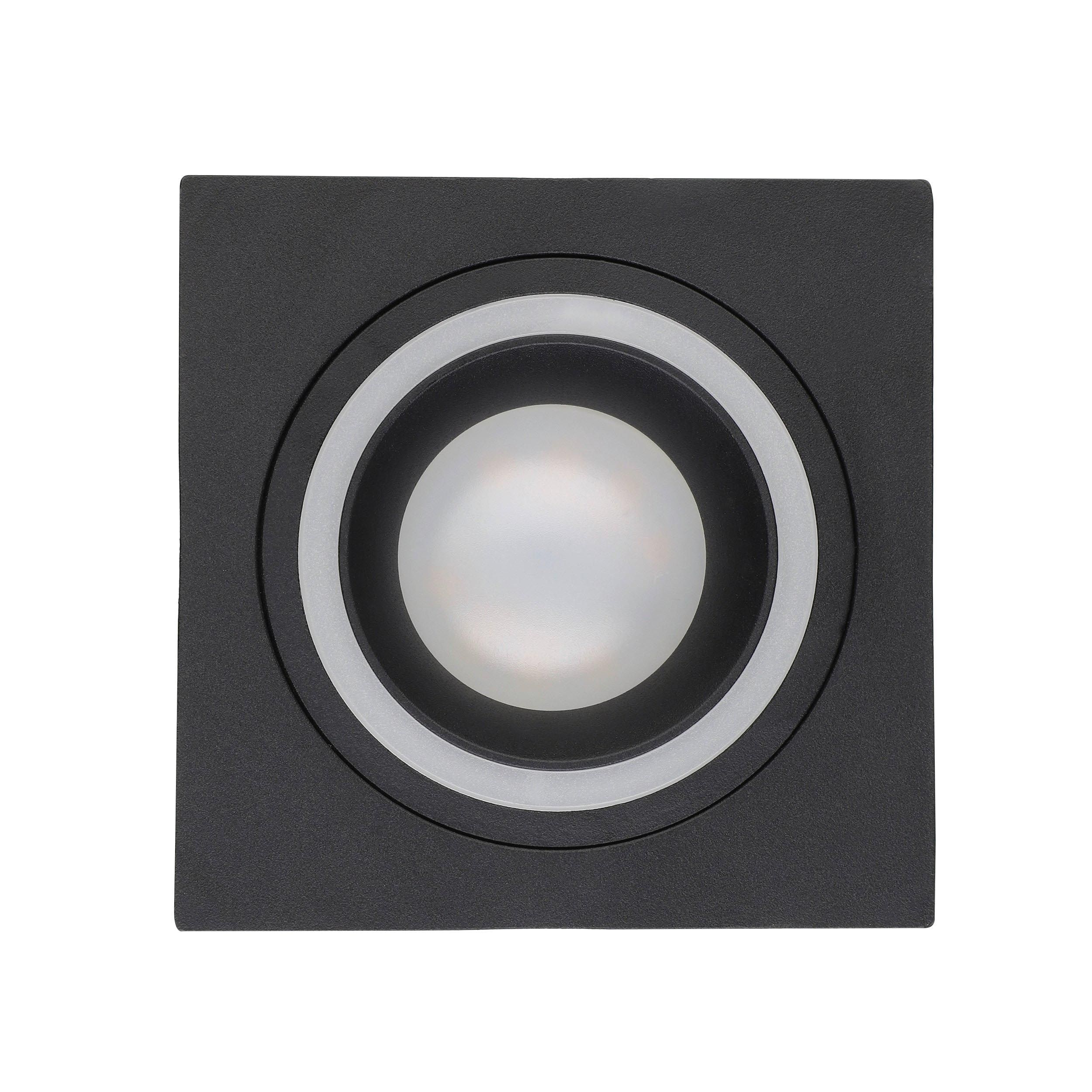 Spot à encastrer carré CAROSSO noir Ø9,3cm