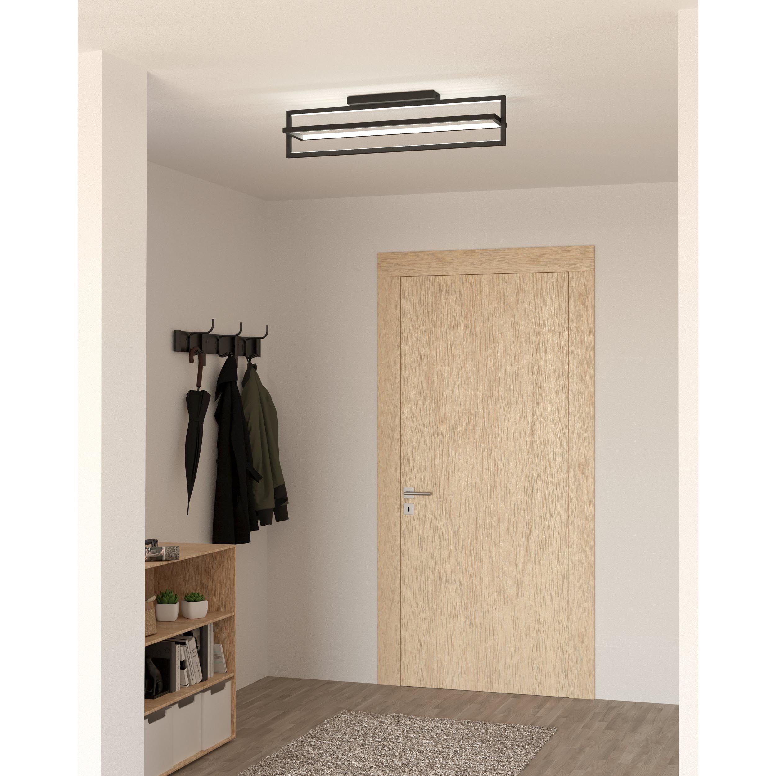 Plafonnier LED dimmable SIBERIA noir L78cm