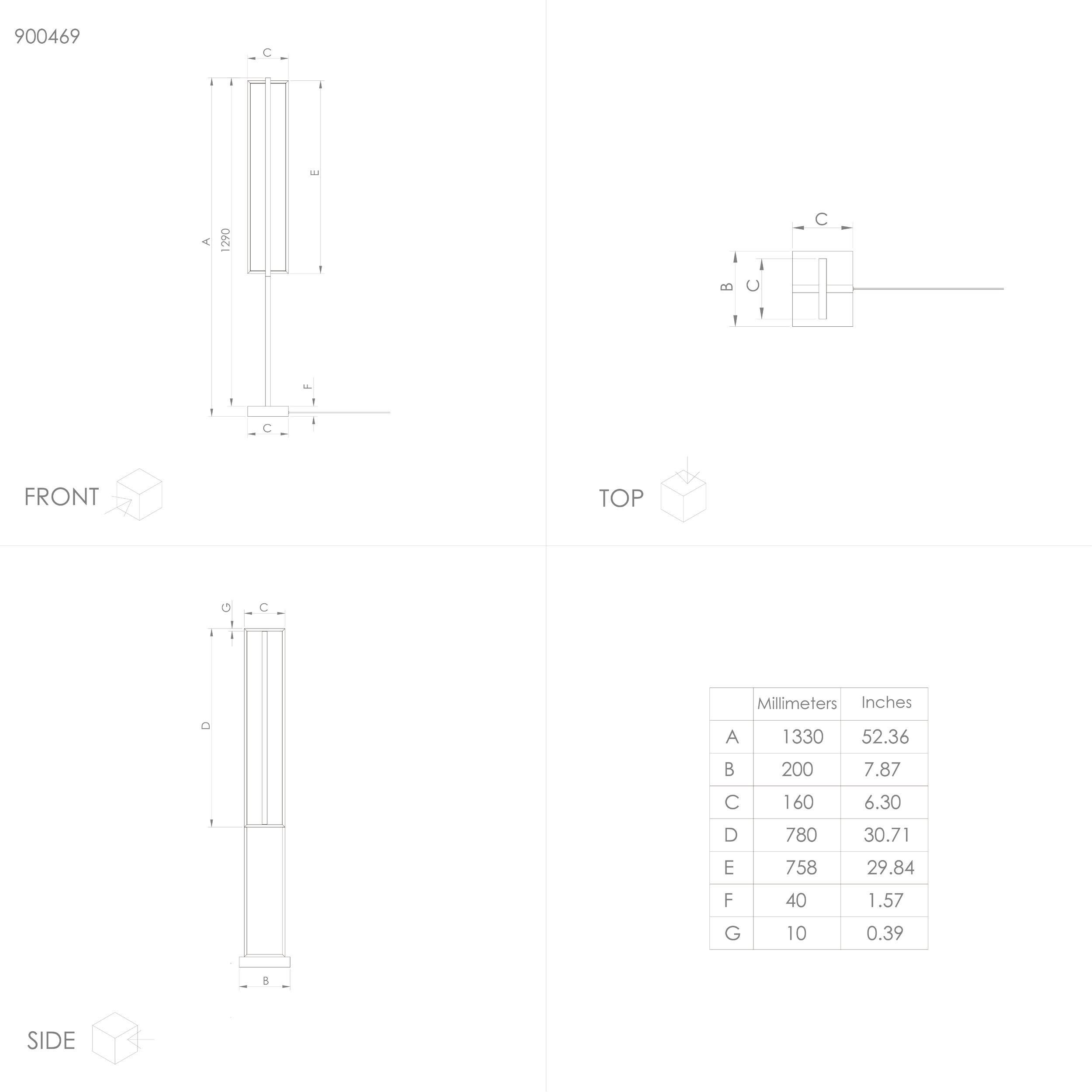 Lampadaire LED dimmable SIBERIA noir H133cm