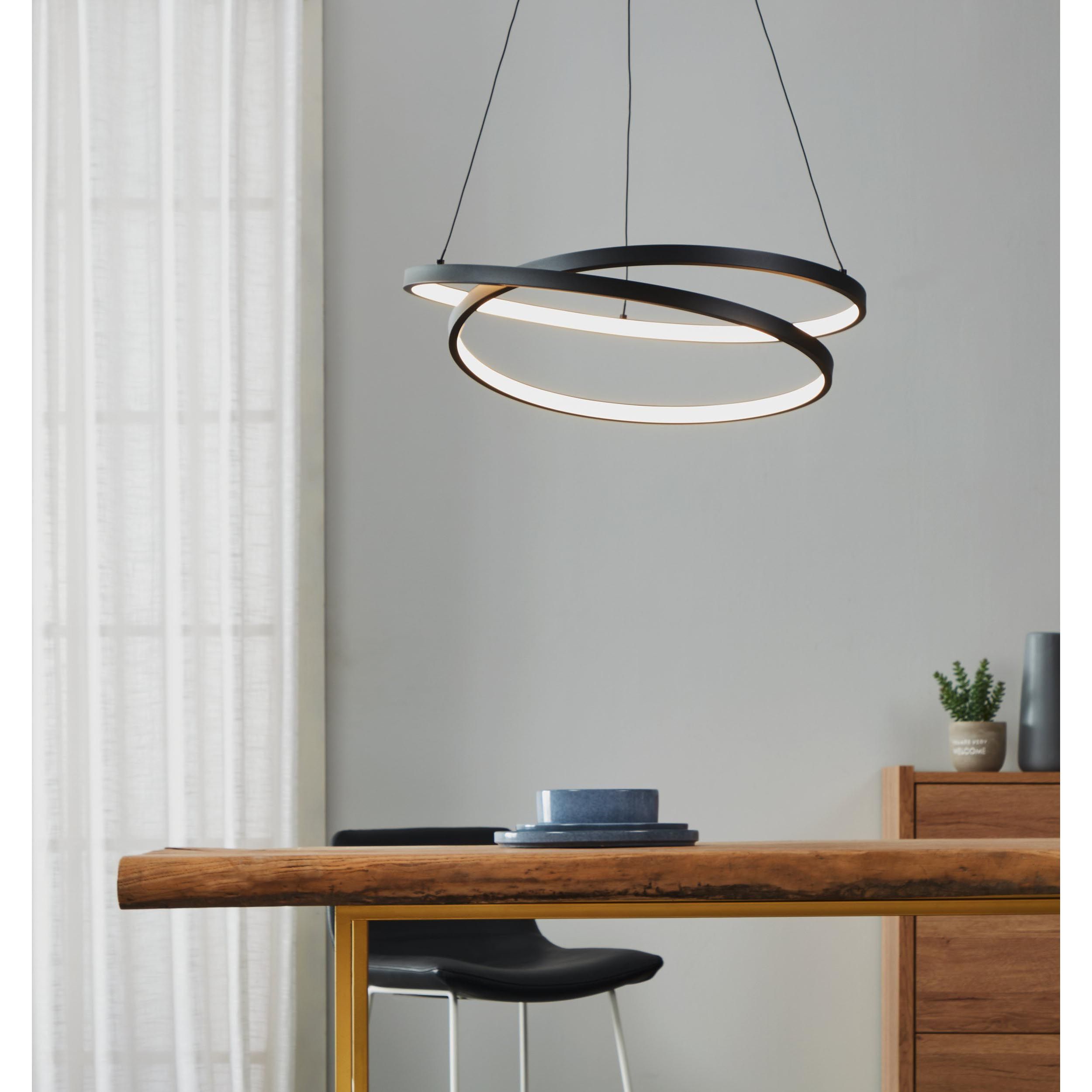 Suspension LED dimmable RUOTALE noir Ø55cm