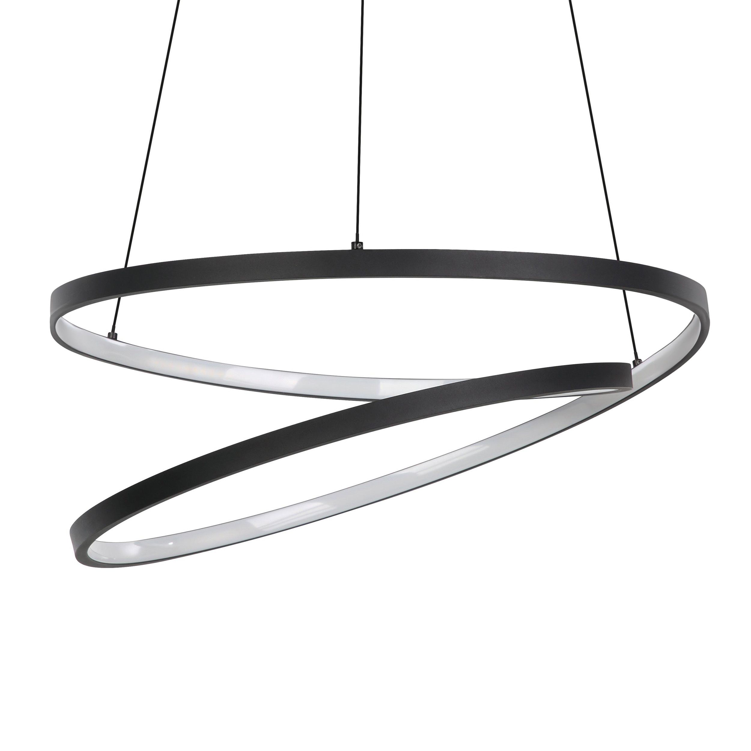 Suspension LED dimmable RUOTALE noir Ø55cm