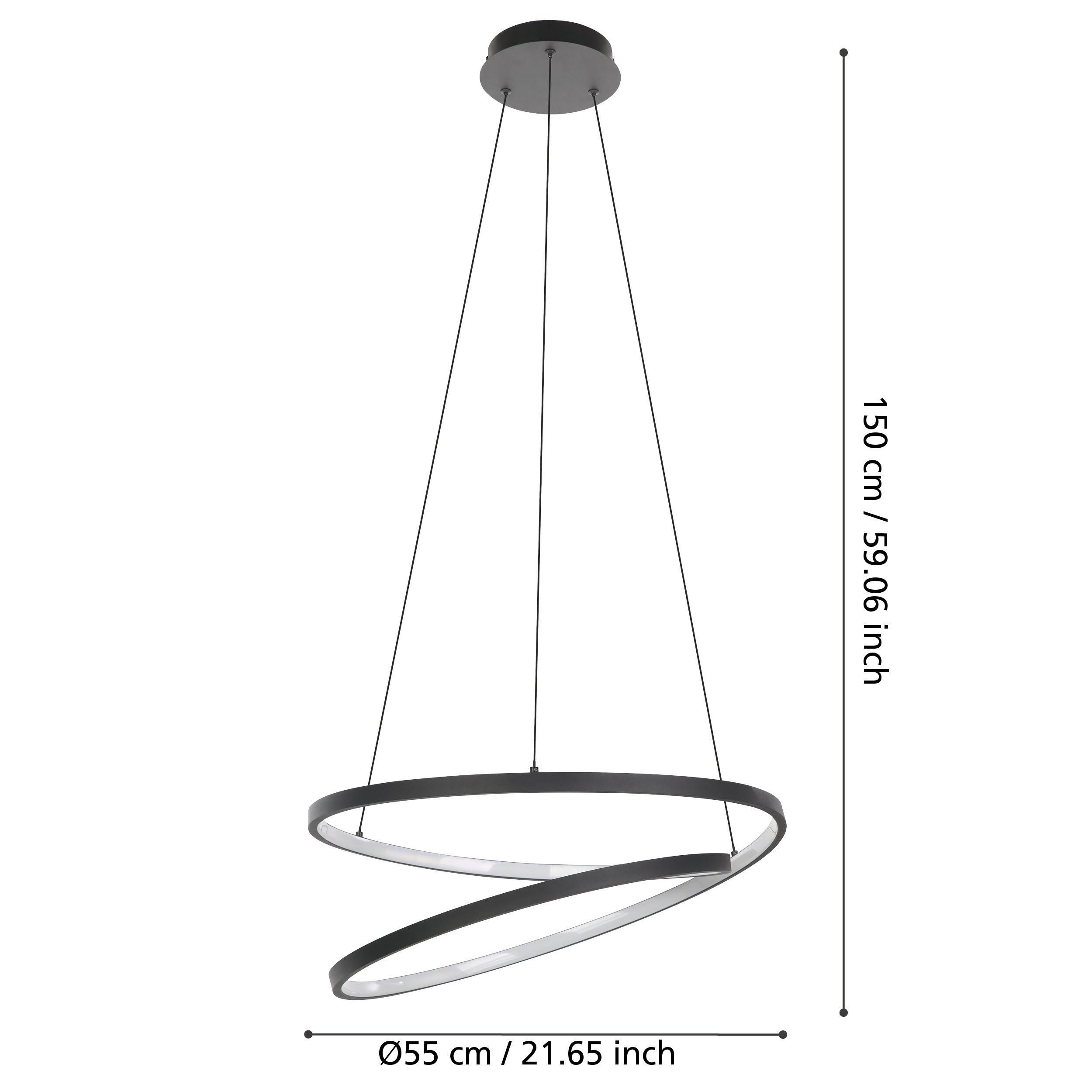 Suspension LED dimmable RUOTALE noir Ø55cm