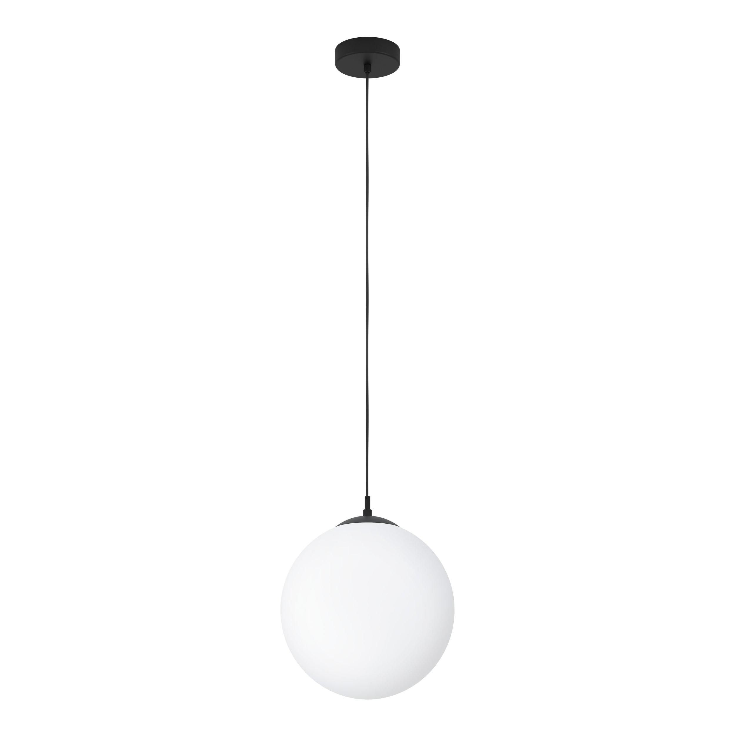 Suspension RONDO verre opalin/noir Ø30cm