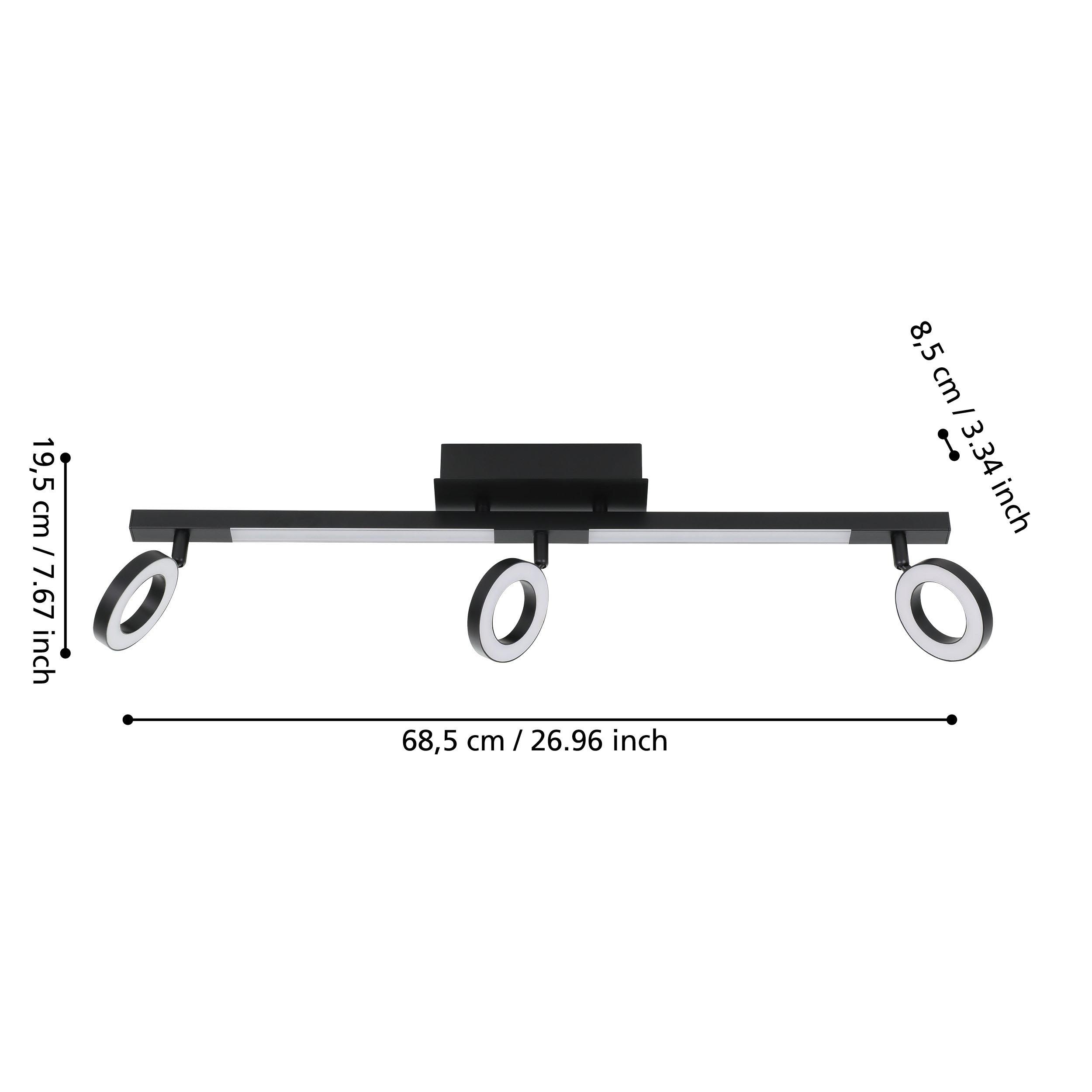 Réglette LED CARDILLIO noir L68,5cm