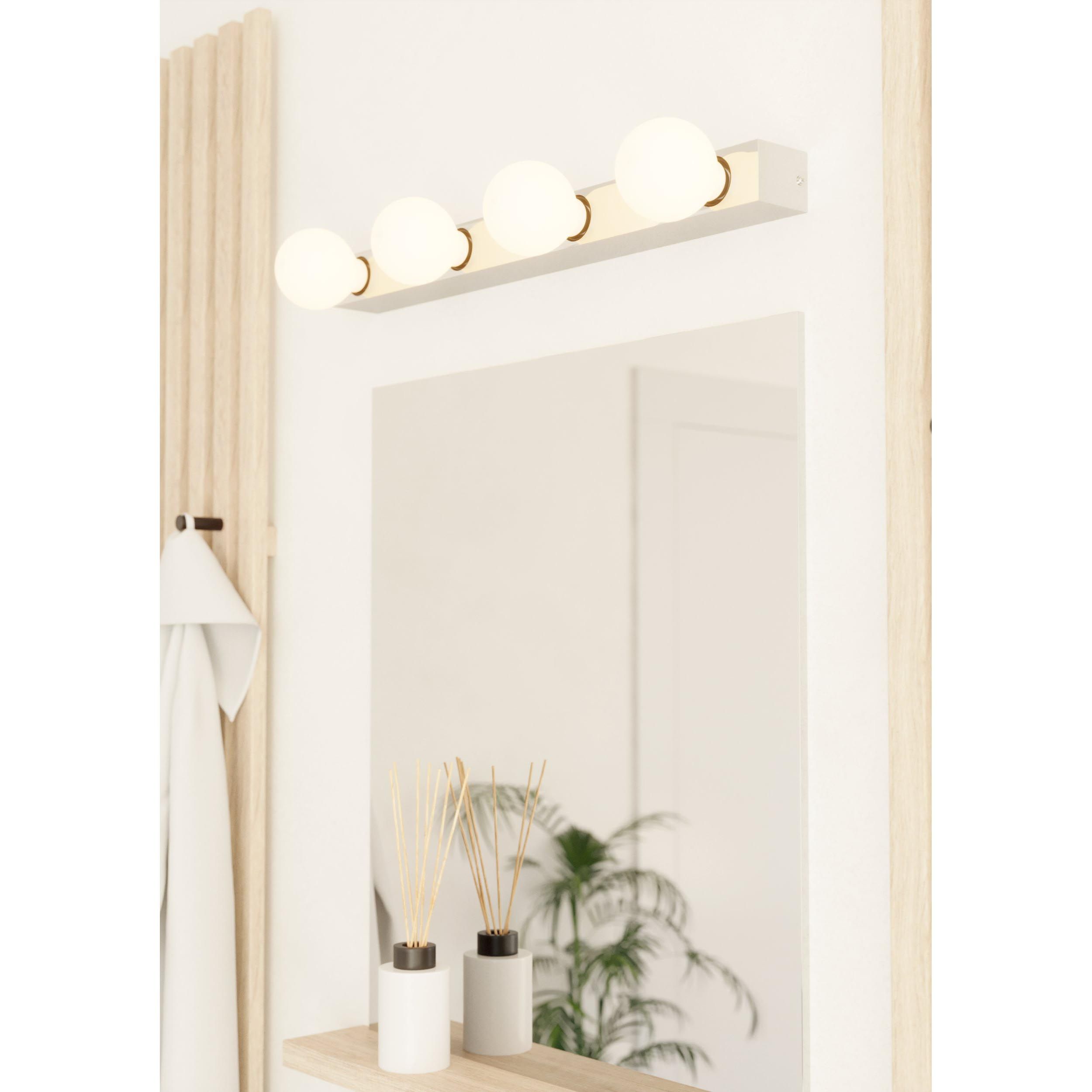 Applique GUANAL chrome/verre opalin L60cm