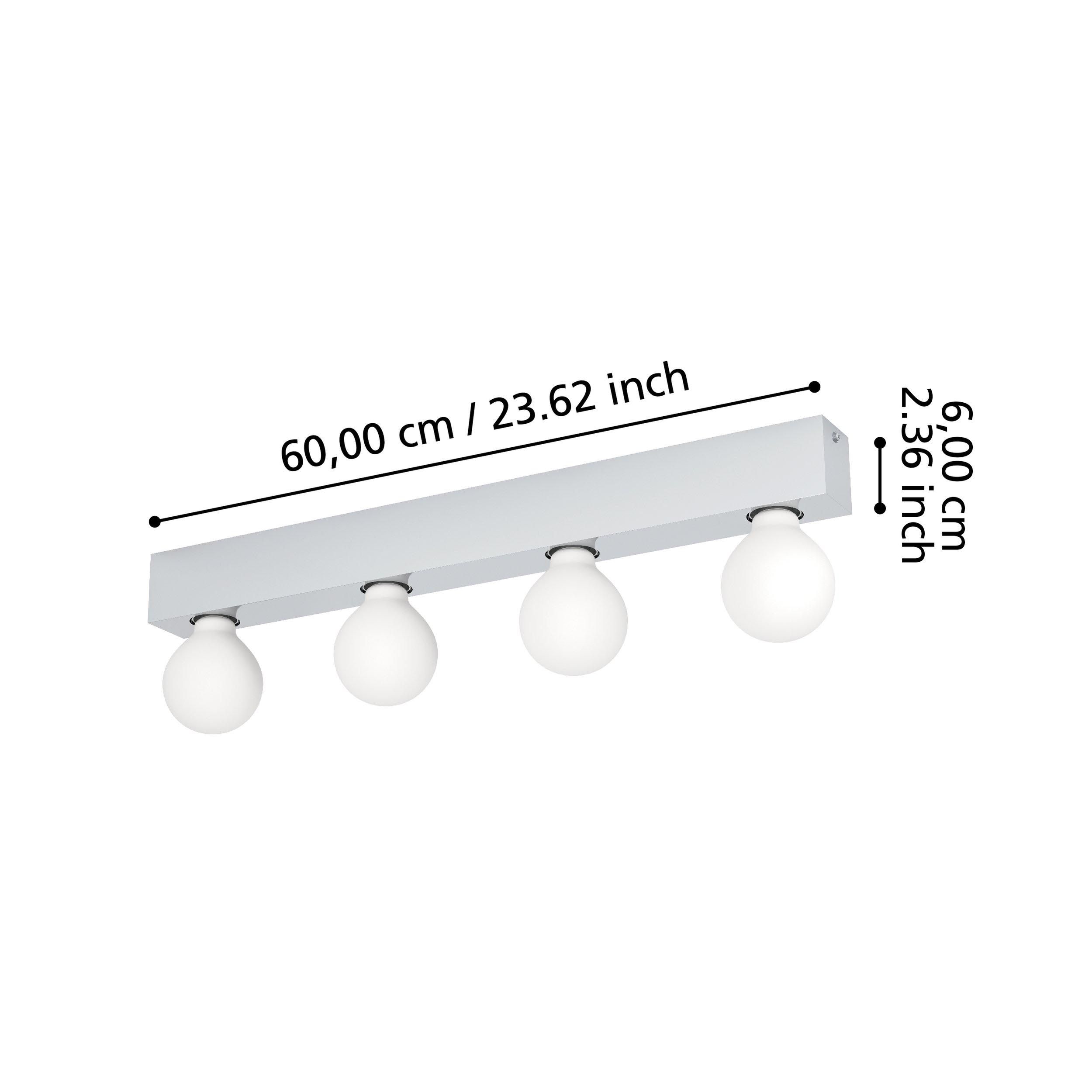 Applique GUANAL chrome/verre opalin L60cm
