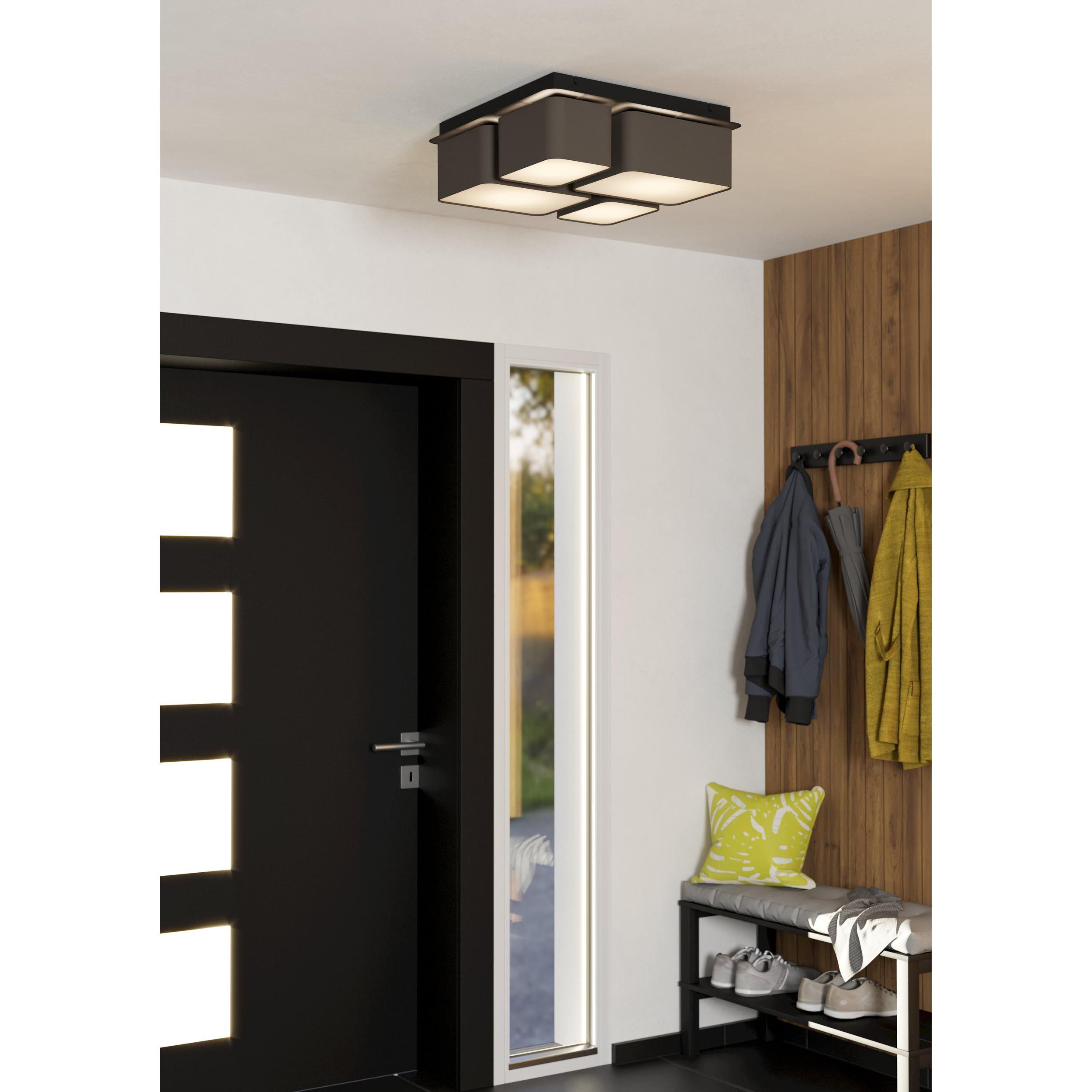 Plafonnier métal noir MORDAZO E27 4X28W