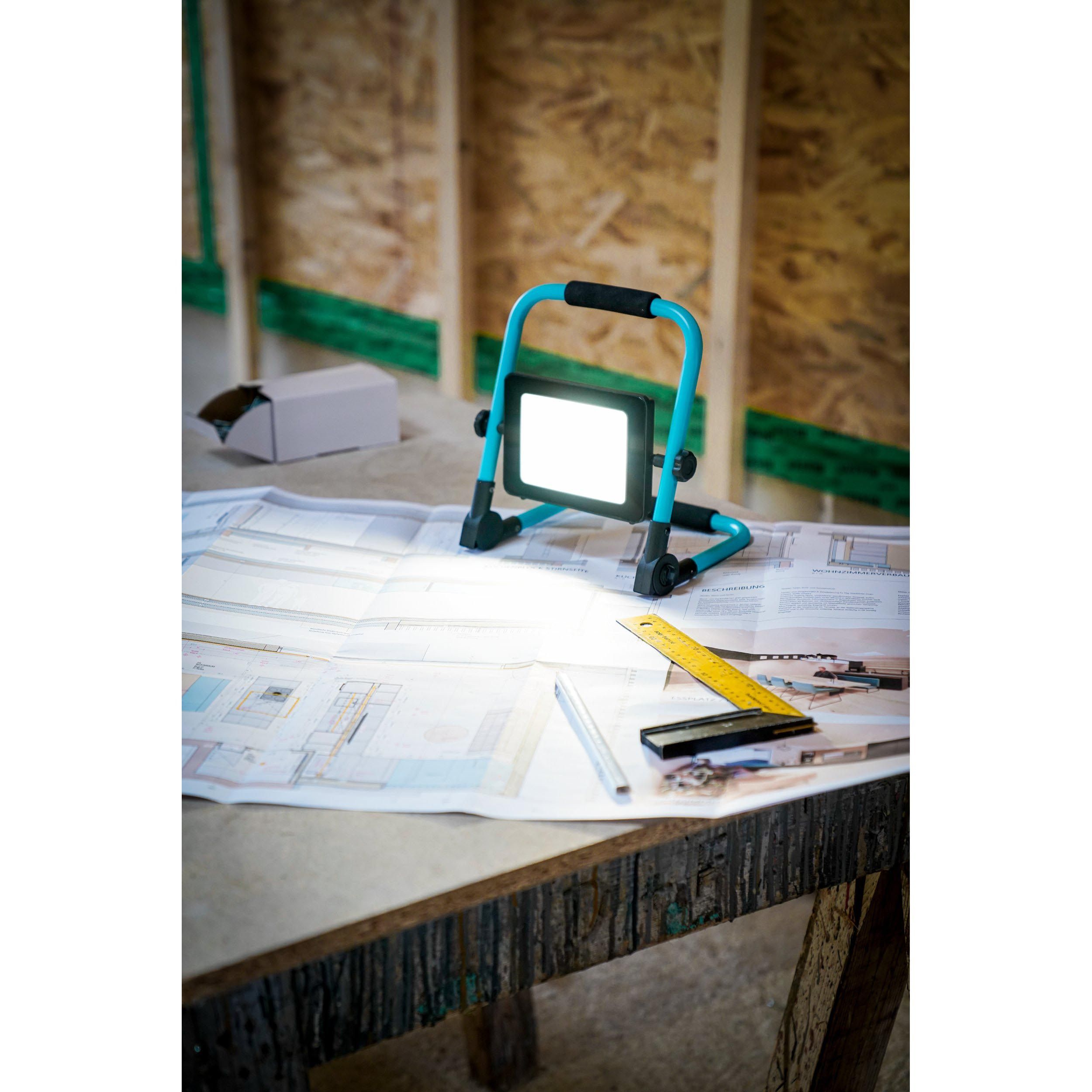 Projecteur extérieur LED AVELAR noir/vert eau L25cm