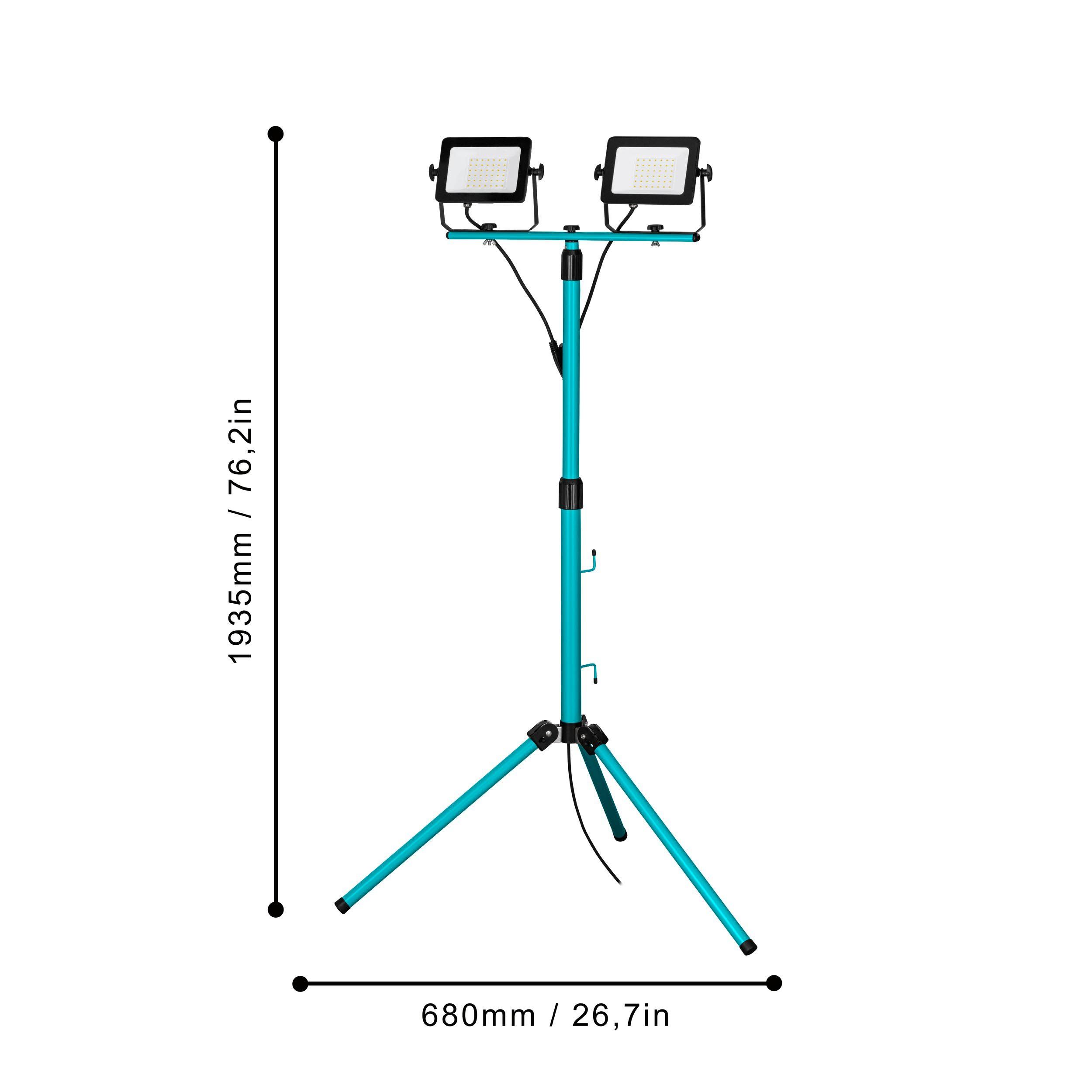 Projecteur extérieur LED AVELAR noir/vert eau H193,5cm