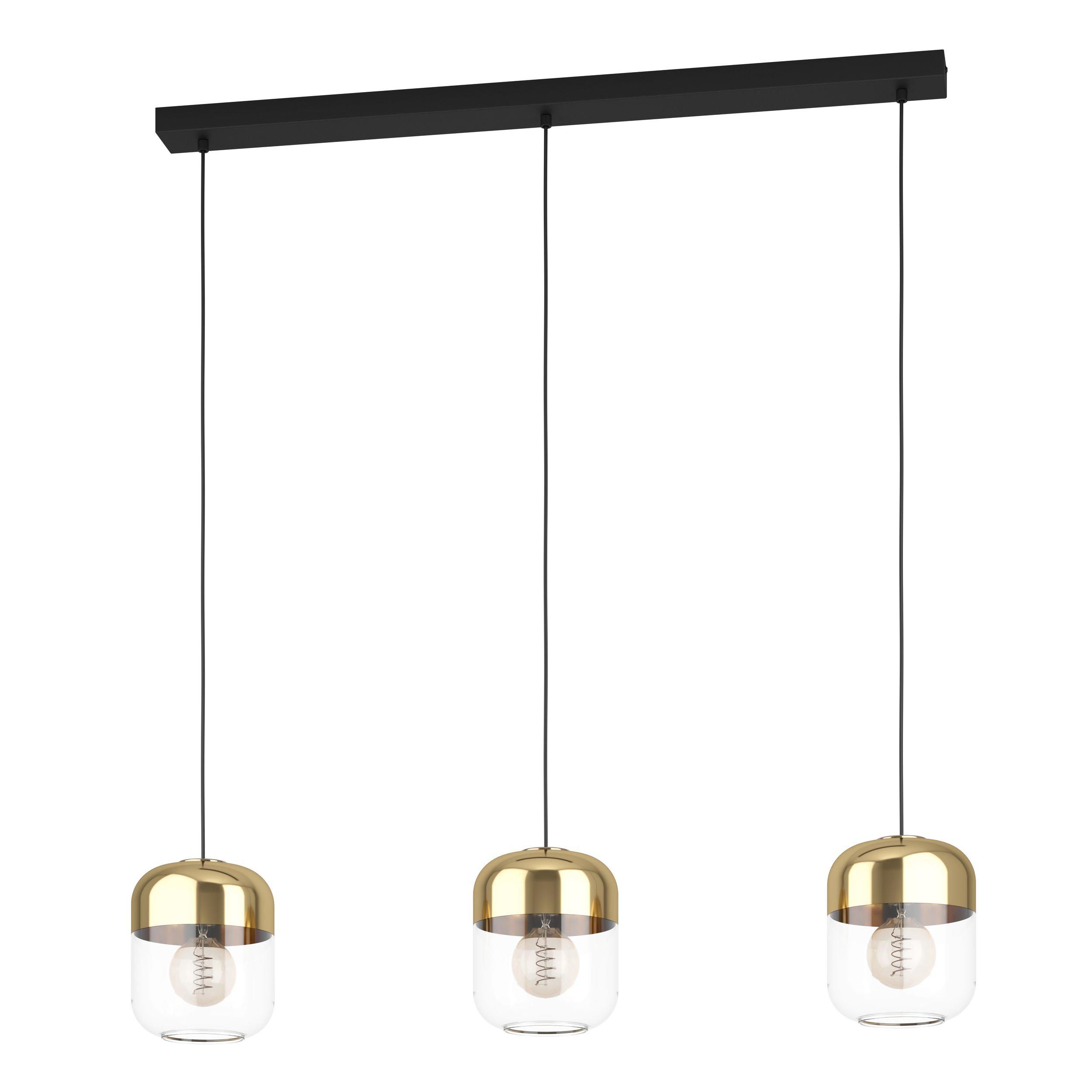 Suspension MARYVILLA verre transparent/doré L87cm