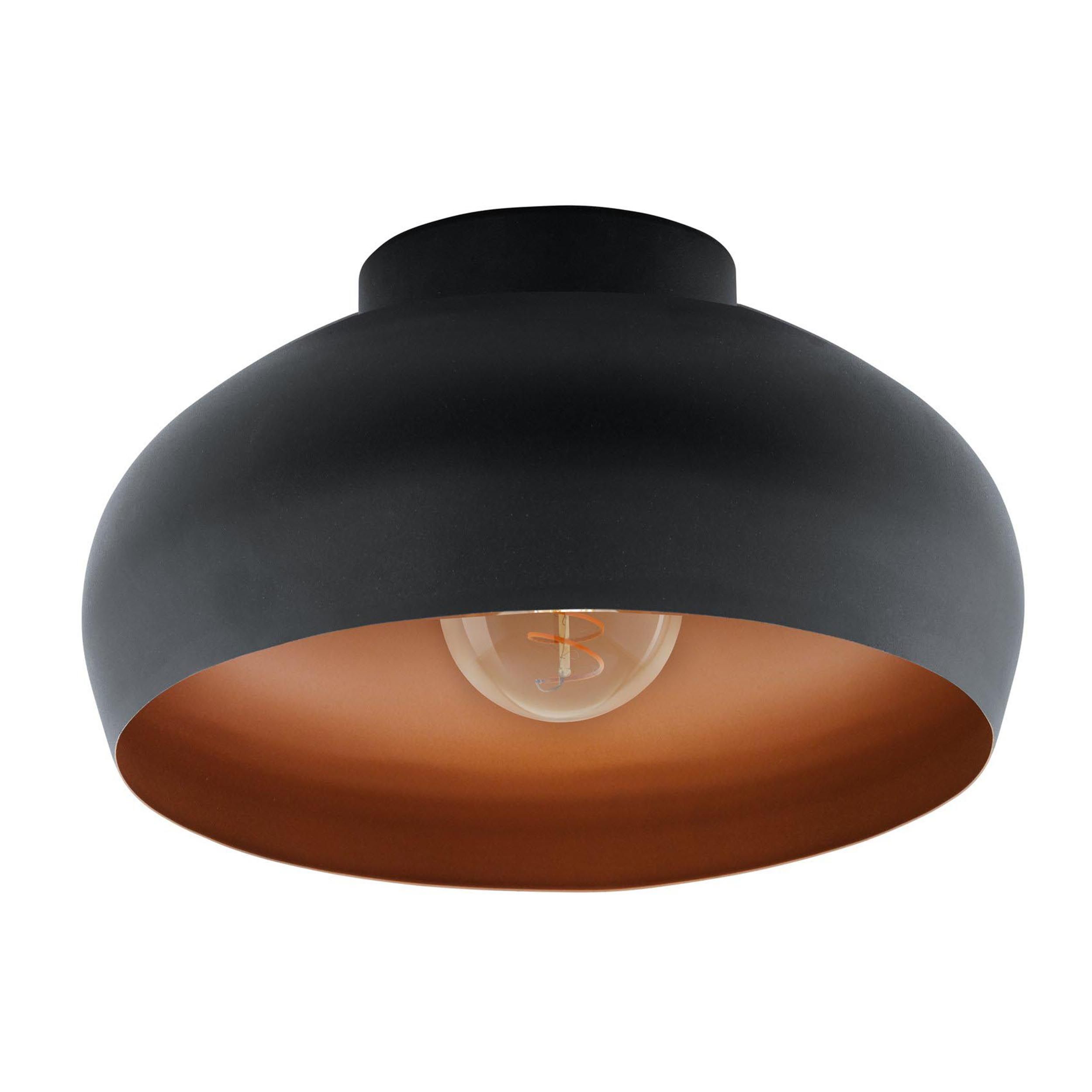 Plafonnier MOGANO 2 noir/cuivré Ø28cm