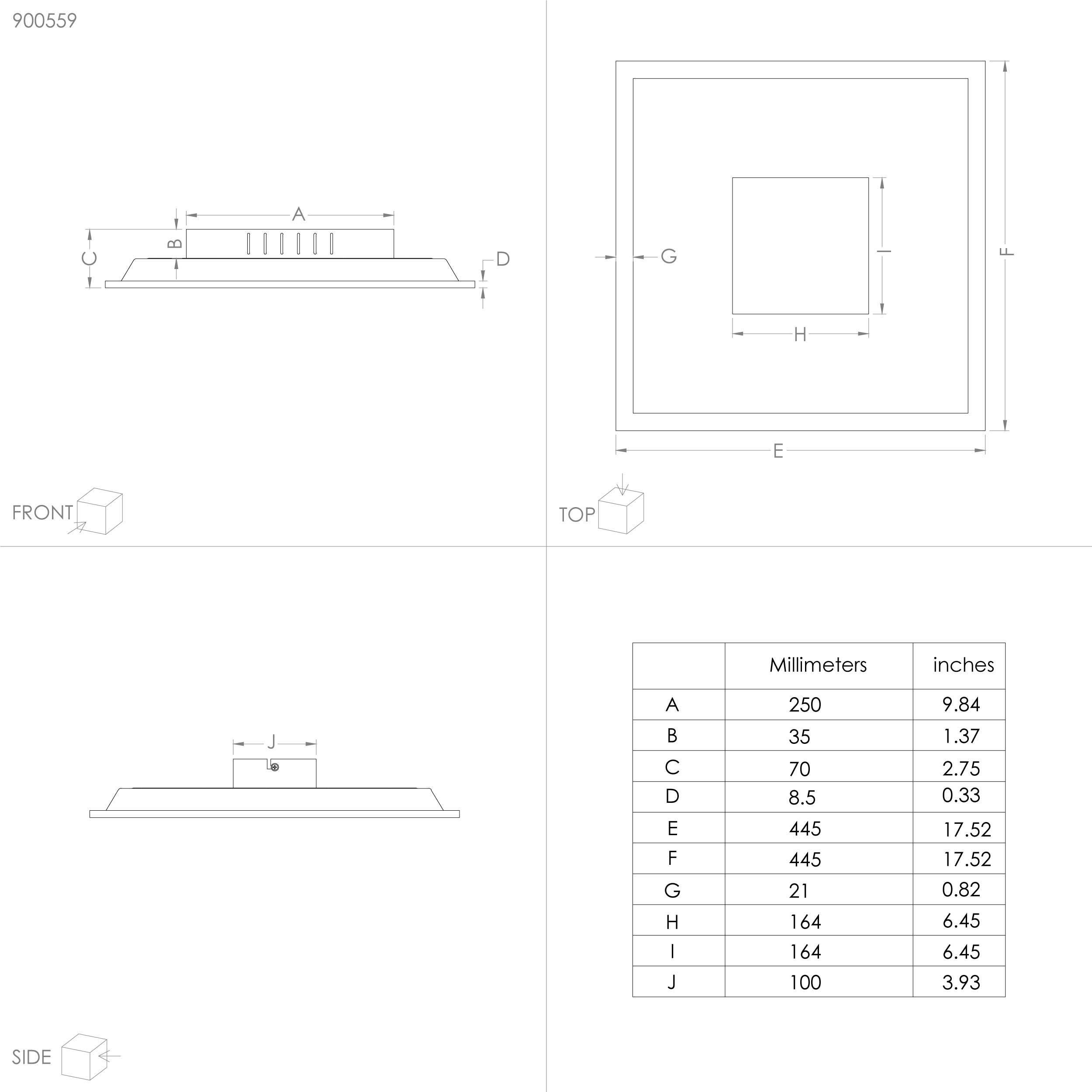 Plafonnier plastique noir MARMORATA LED INT 1X19W