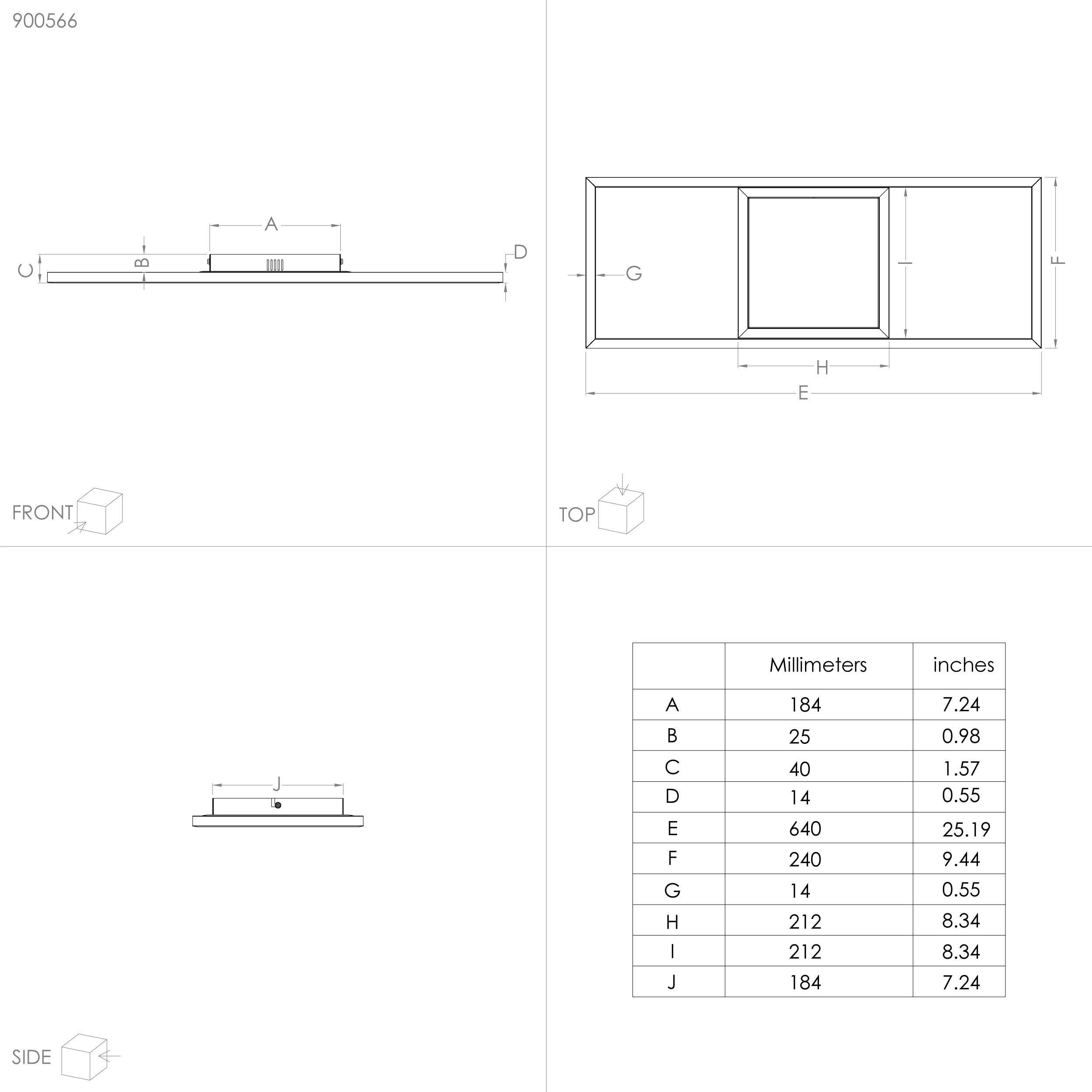 Plafonnier LED dimmable CALAGRANO-Z noir L28,5cm
