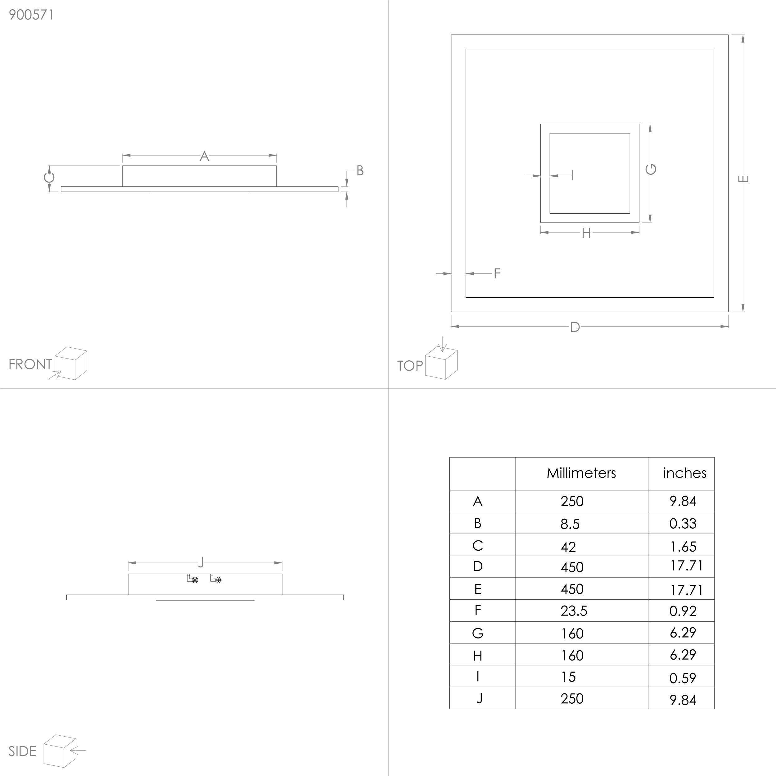 Plafonnier plastique noir BORDONARA LED INT 21,5W