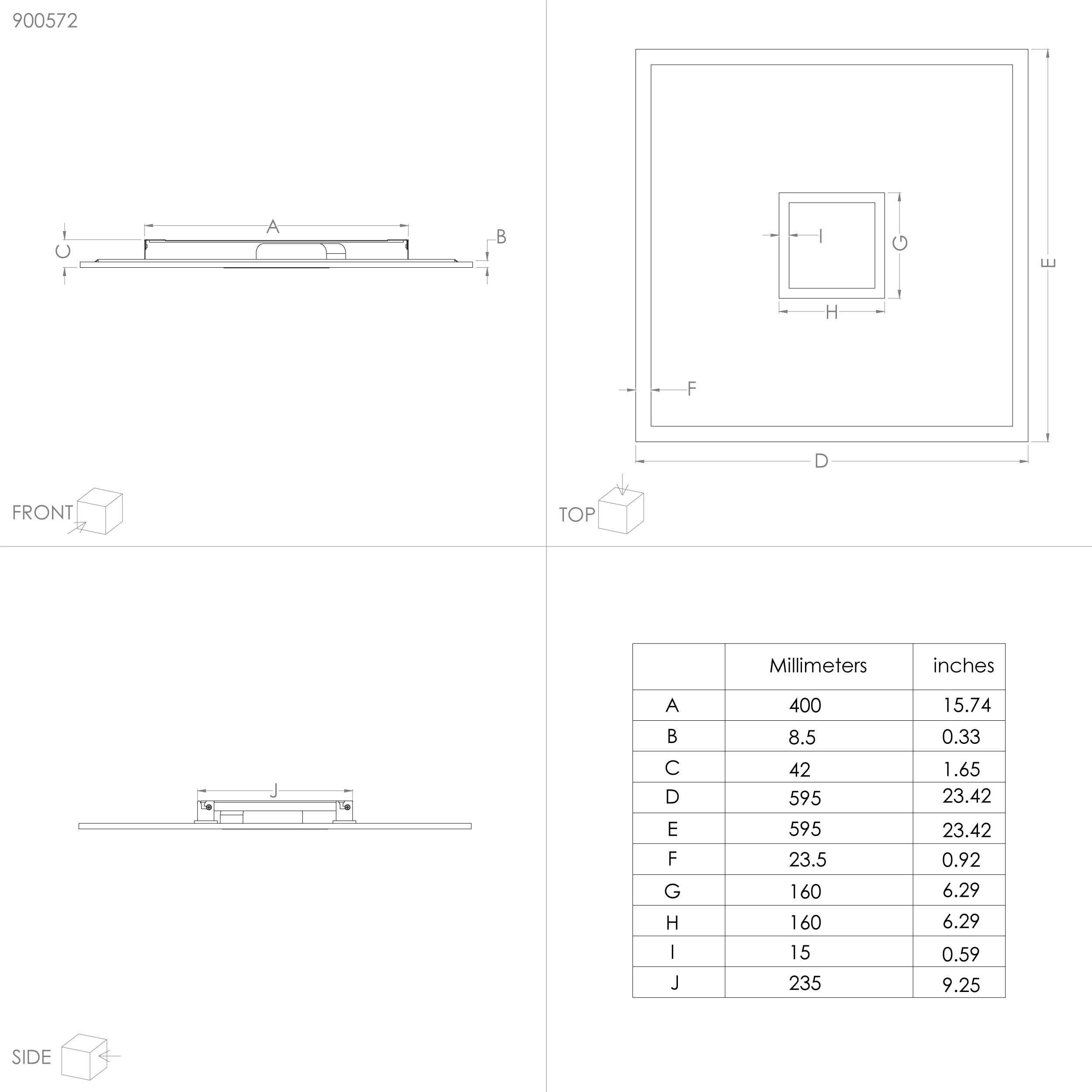 Plafonnier plastique noir BORDONARA LED INT 1X36W