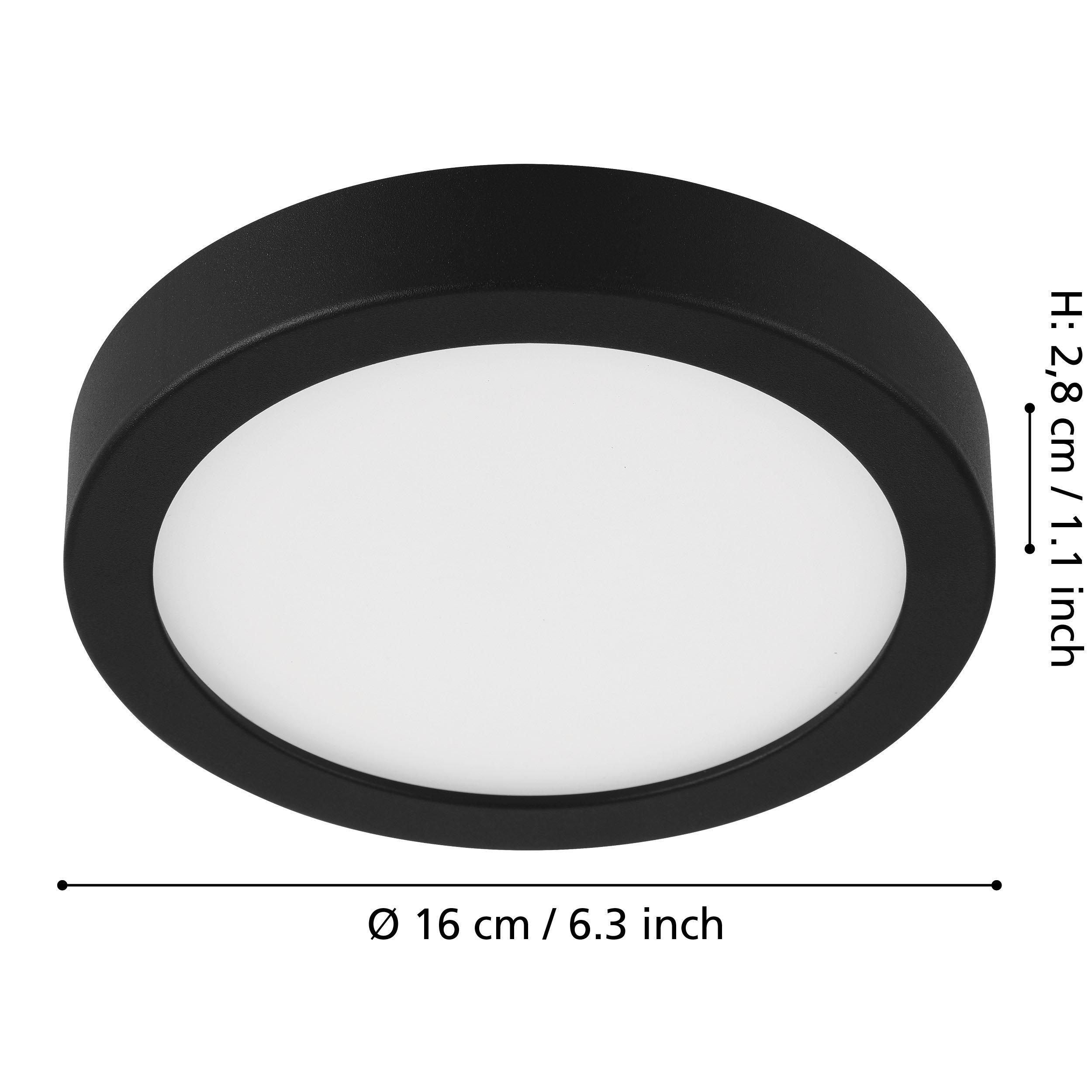 Plafonnier LED FUEVA 5 noir Ø16cm