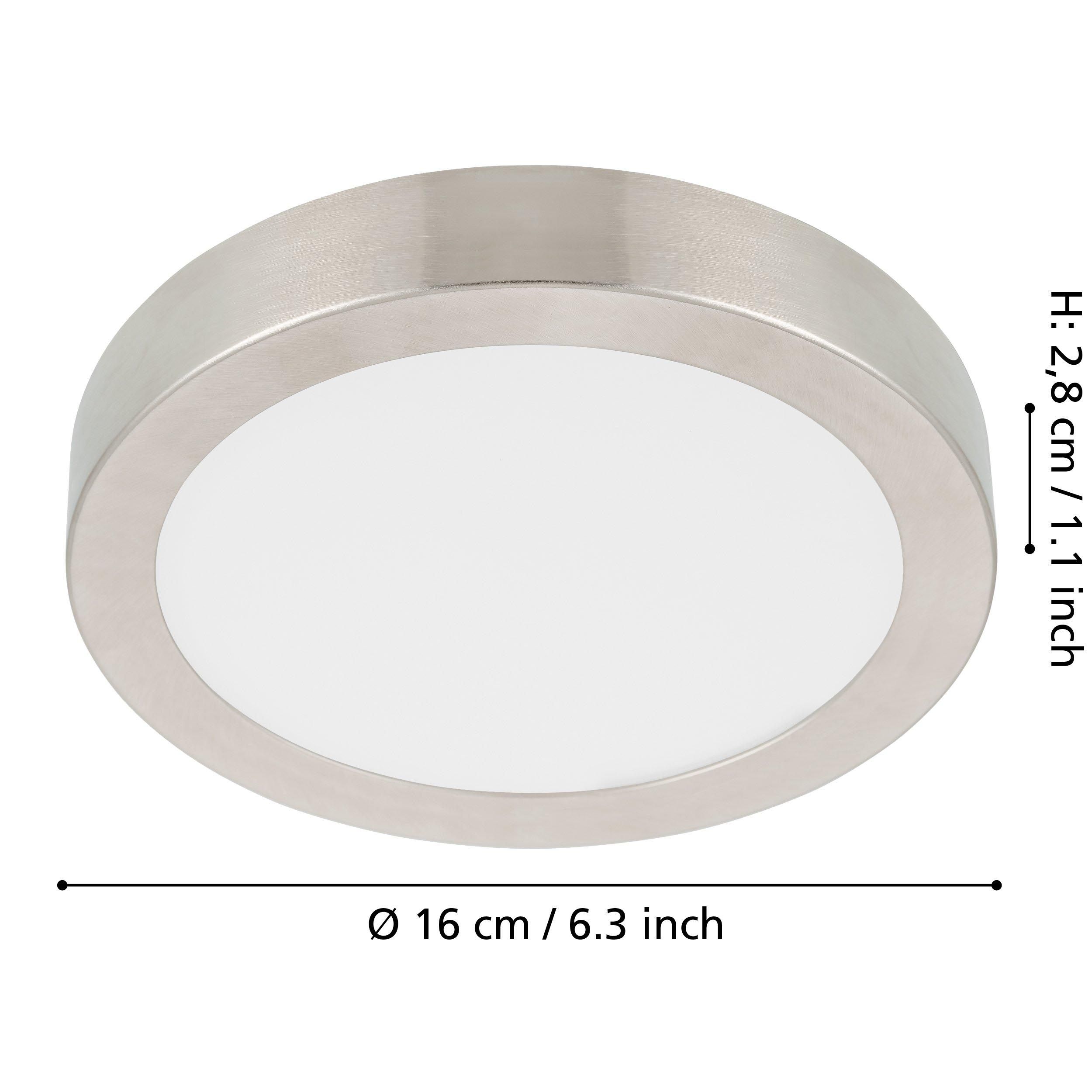 Plafonnier LED FUEVA 5 nickel Ø16cm
