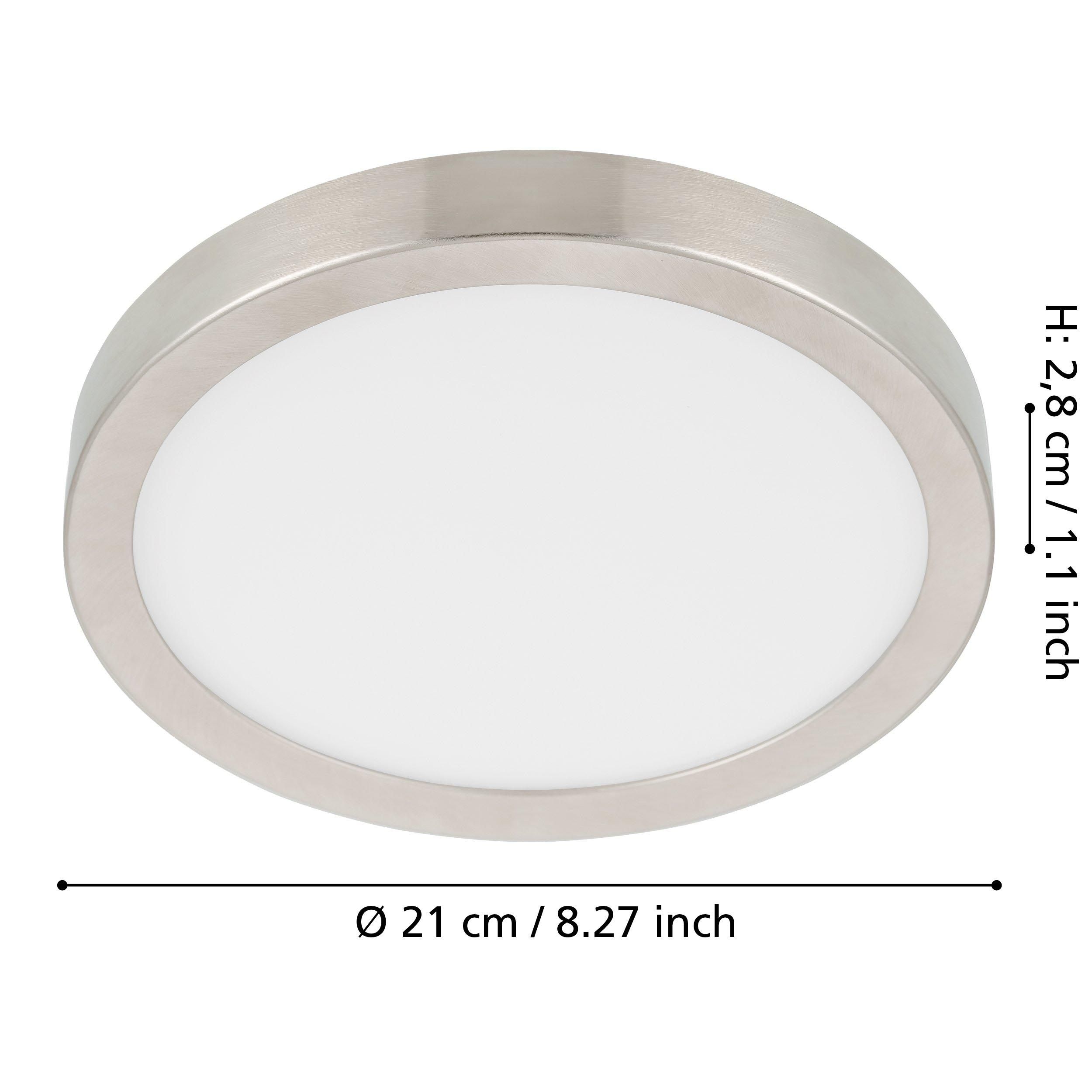 Plafonnier LED FUEVA 5 nickel Ø21cm