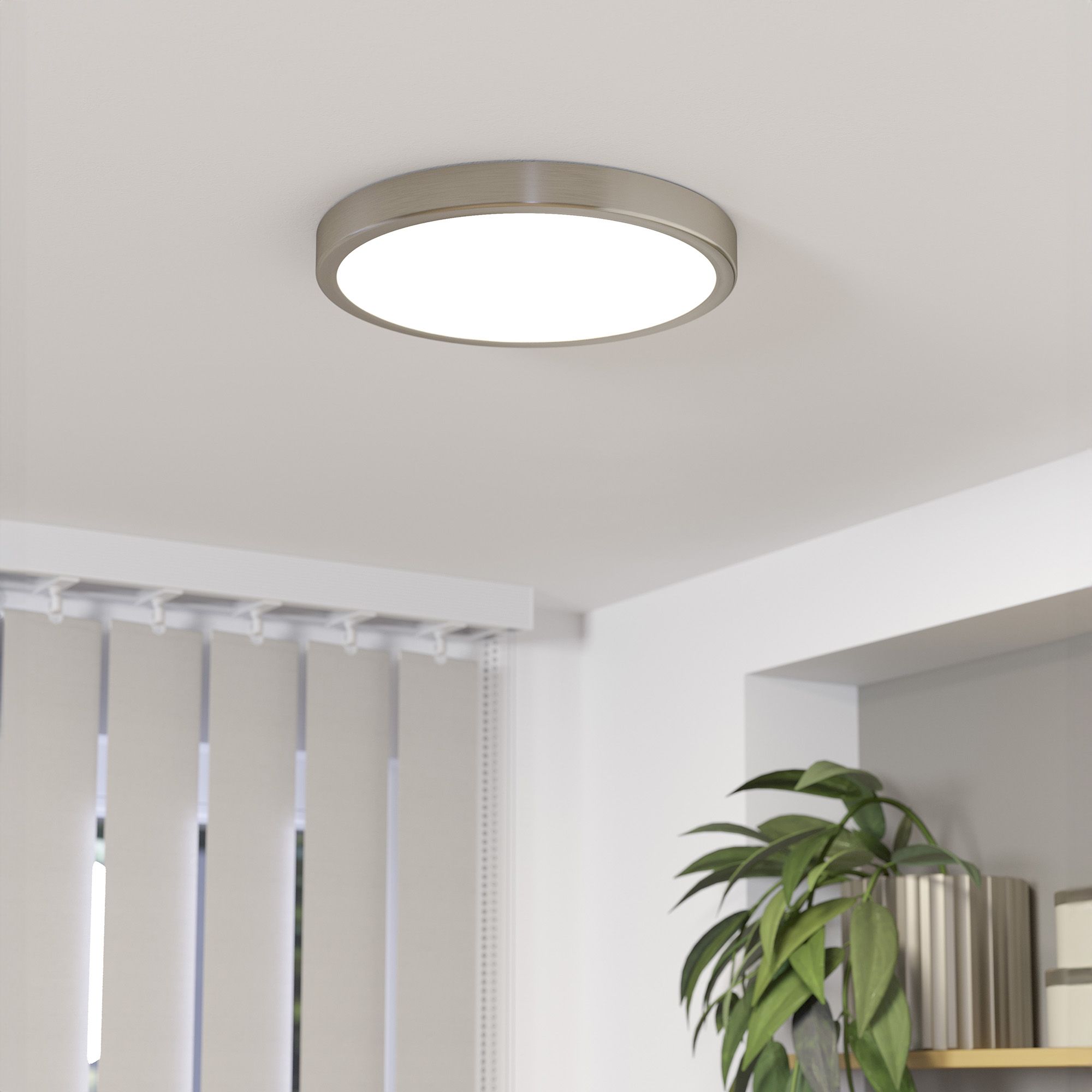 Plafonnier LED FUEVA 5 nickel Ø28,5cm