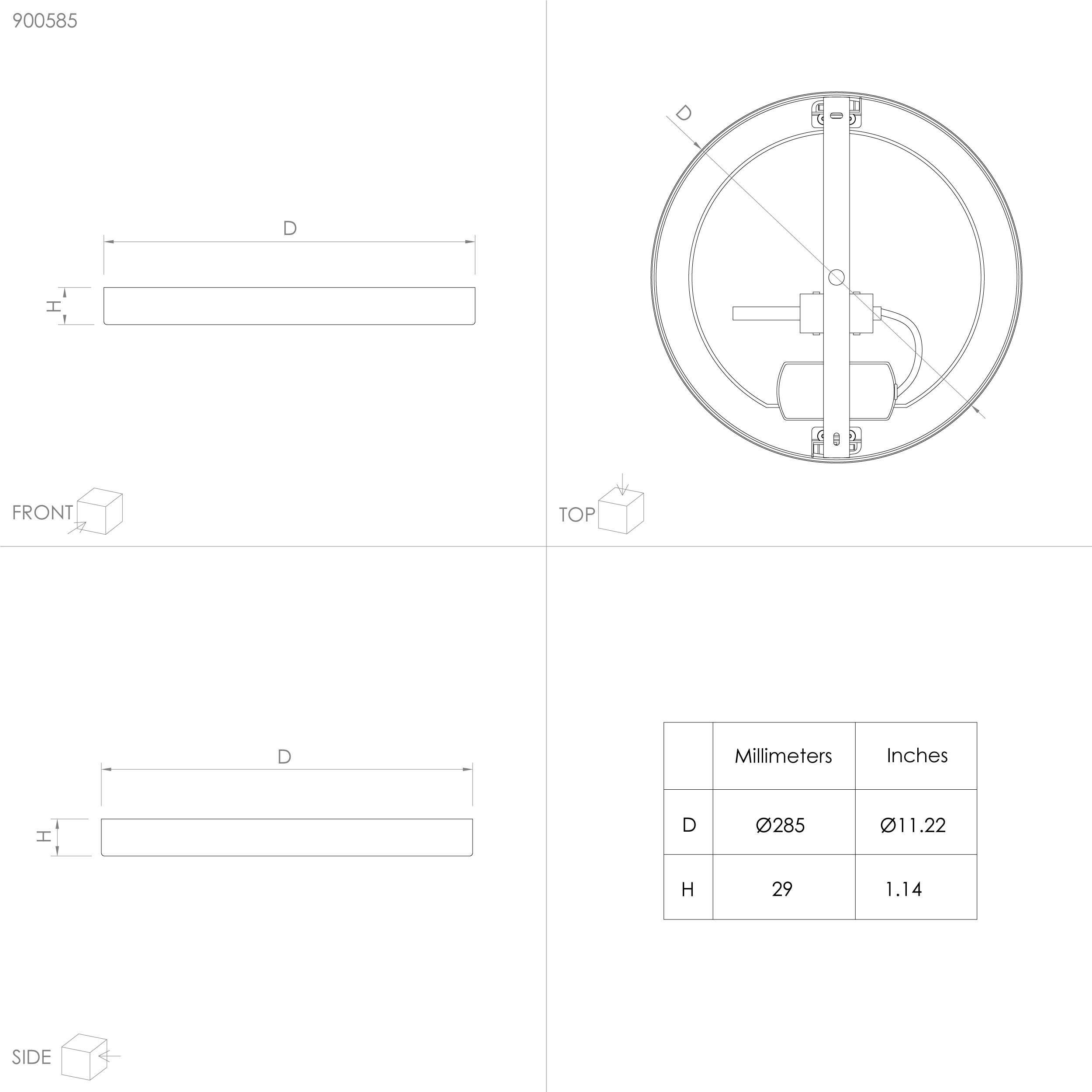 Plafonnier LED FUEVA 5 nickel Ø28,5cm