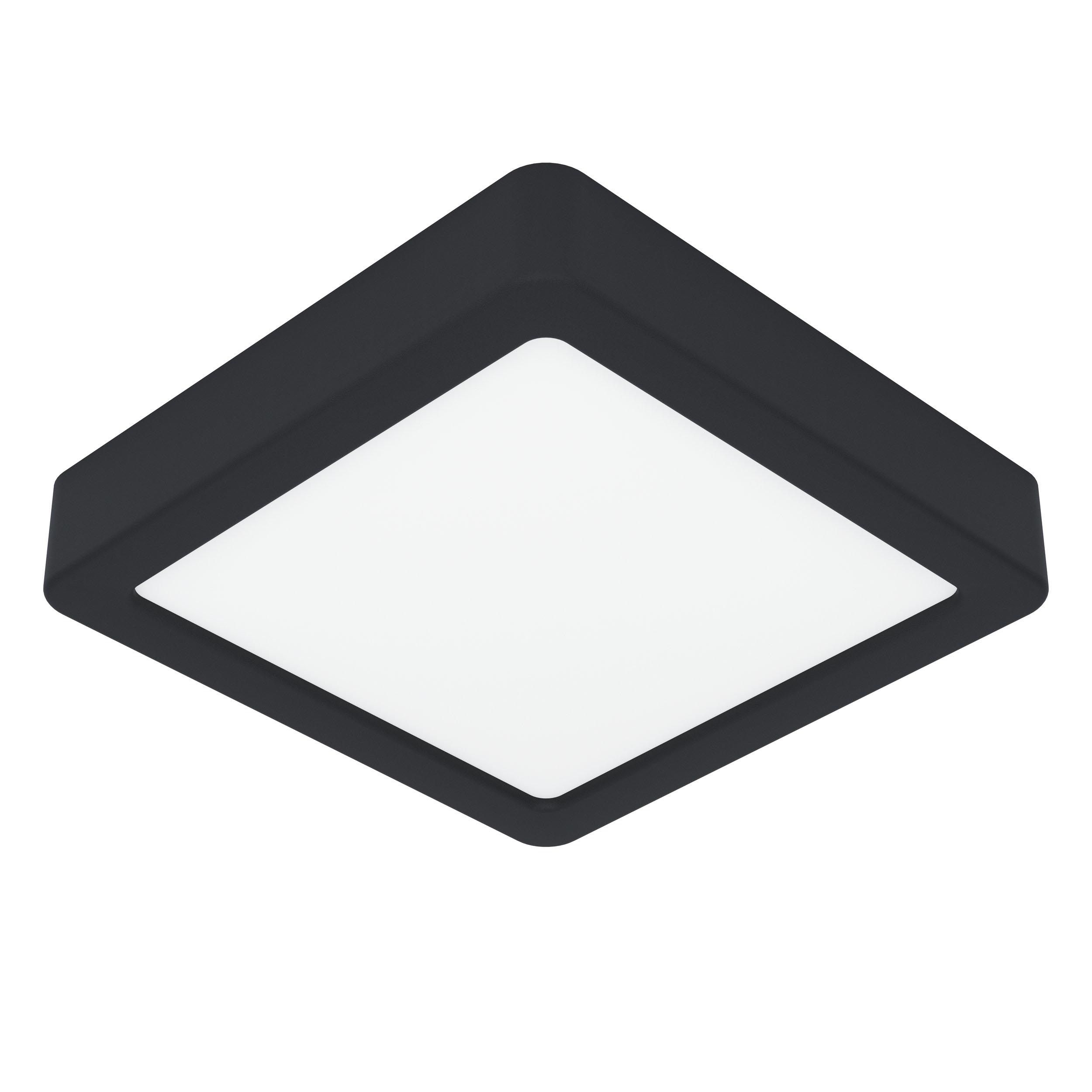Plafonnier LED FUEVA 5 noir 16x16cm