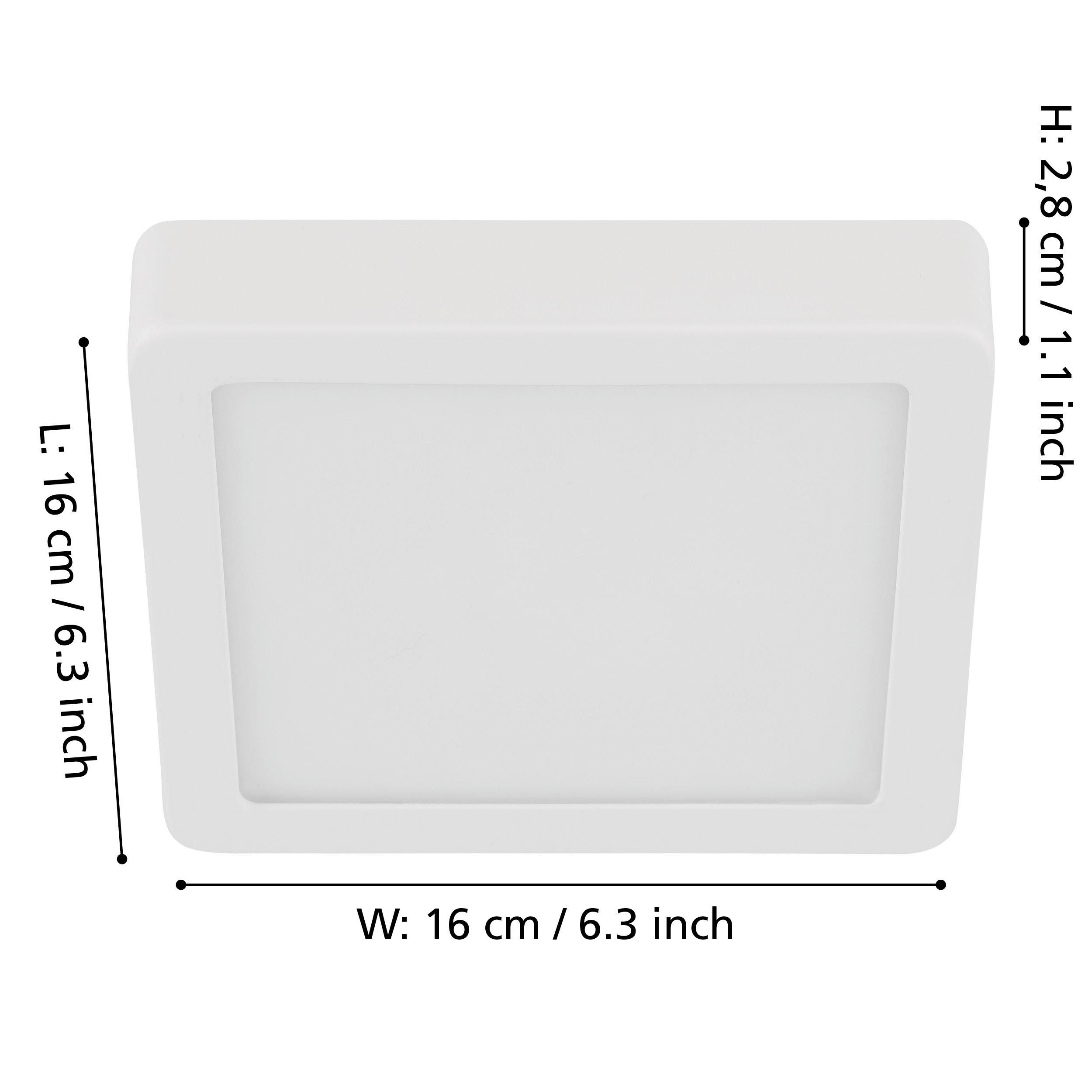 Plafonnier LED FUEVA 5 blanc 16x16cm