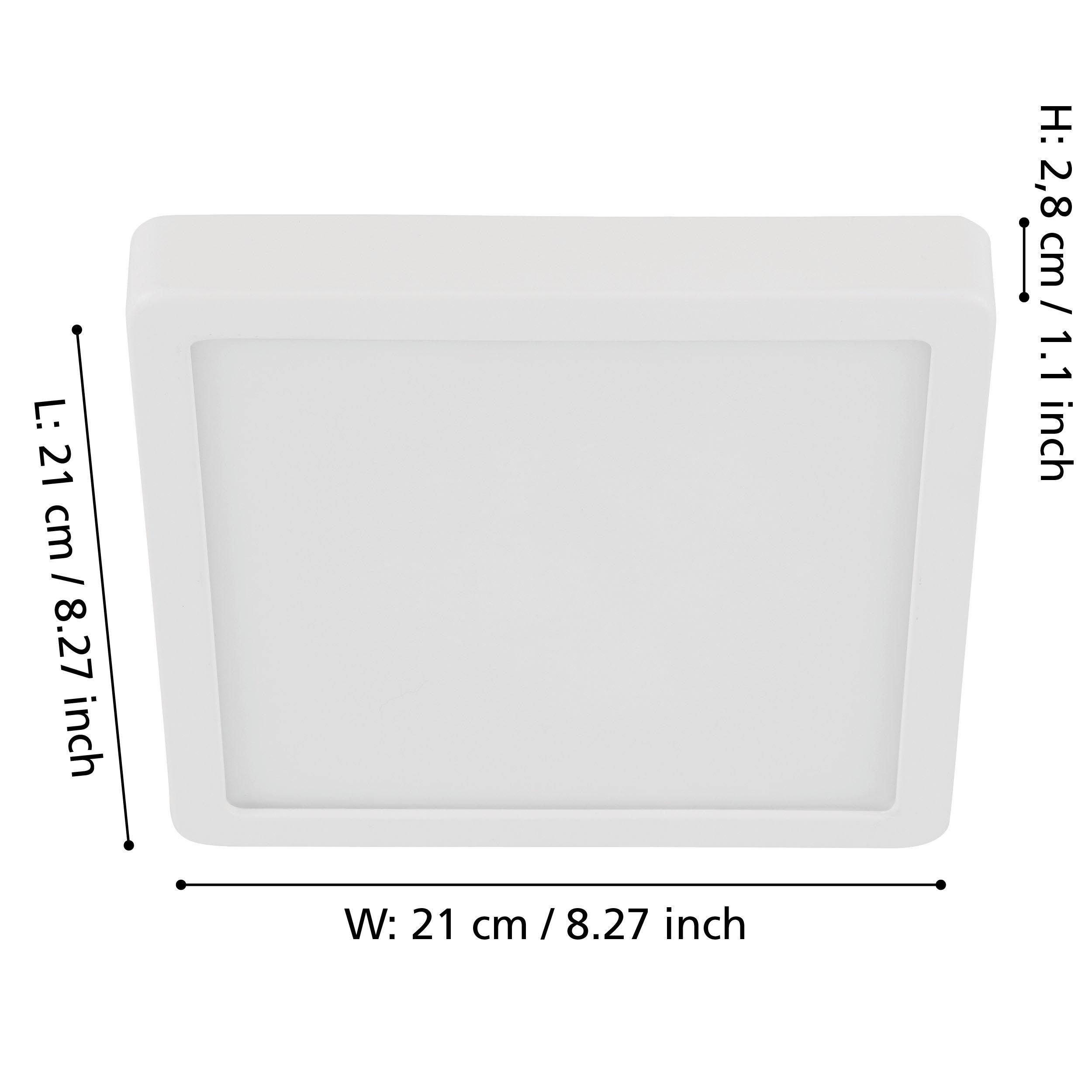 Plafonnier LED FUEVA 5 blanc 21x21cm