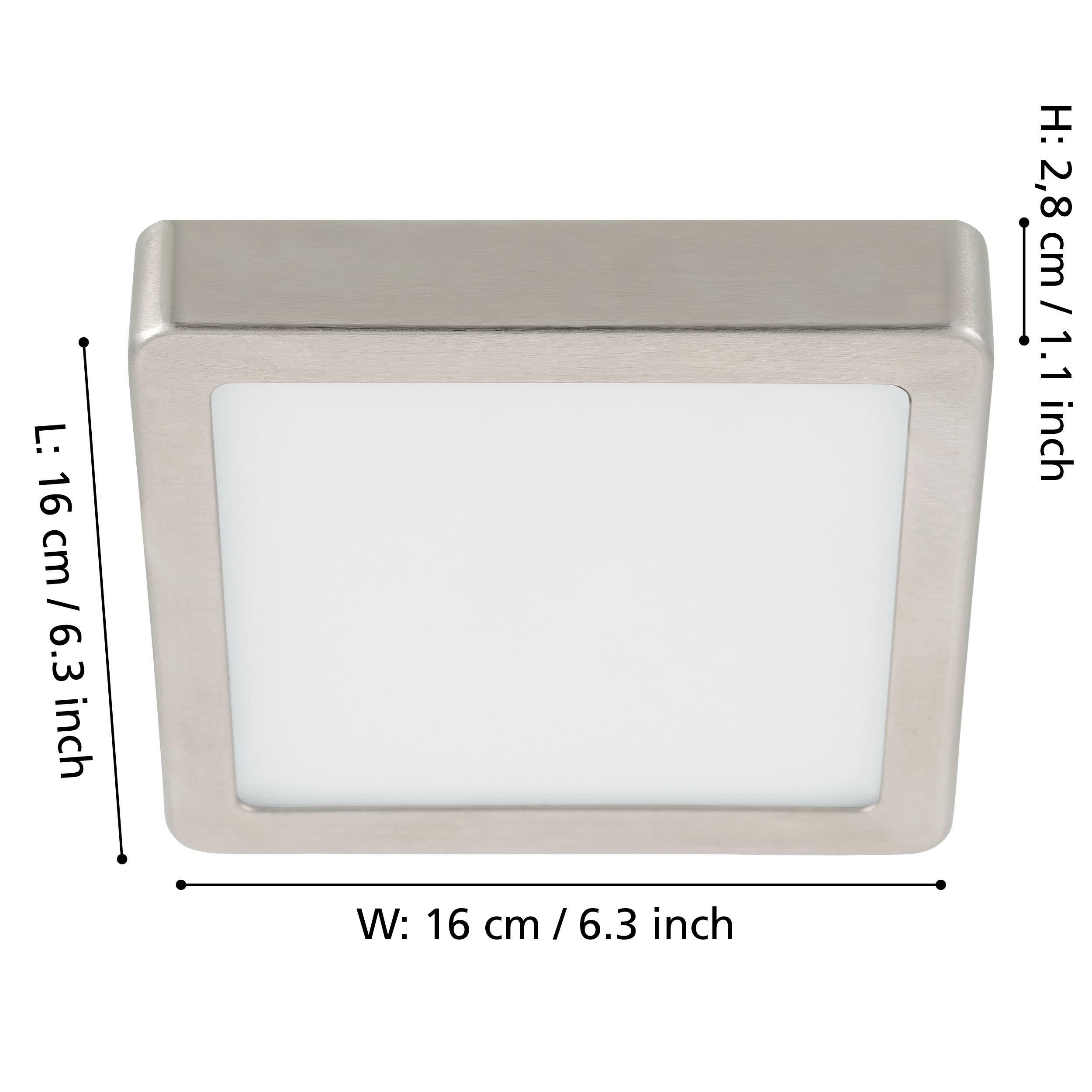 Plafonnier LED FUEVA 5 nickel 16x16cm