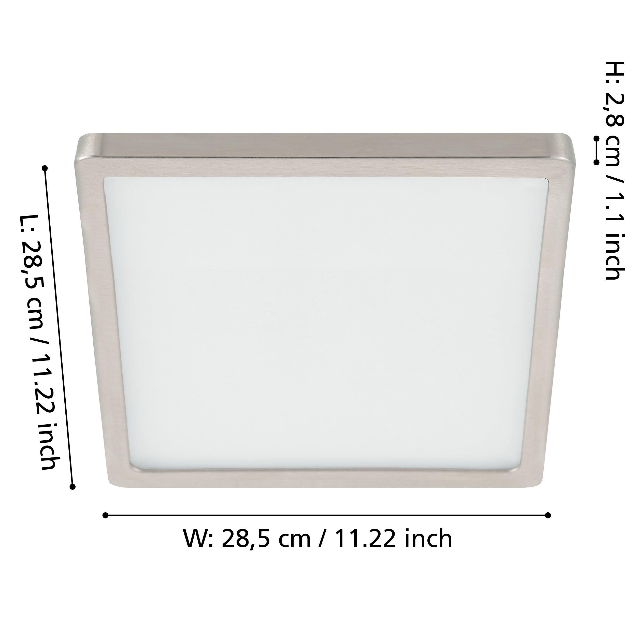 Plafonnier LED FUEVA 5 nickel 28,5x28,5cm