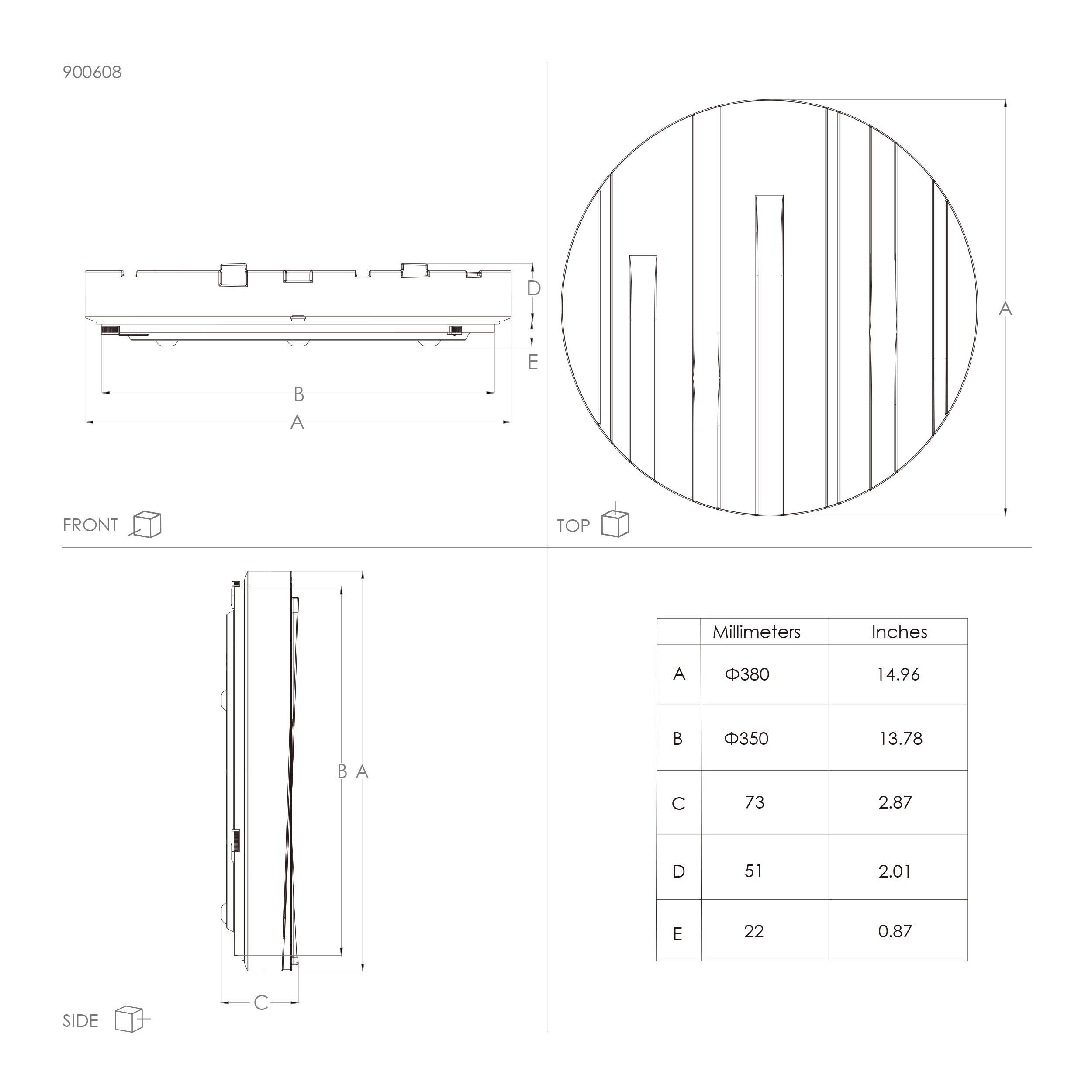 Plafonnier LED FERENTINO blanc Ø38cm