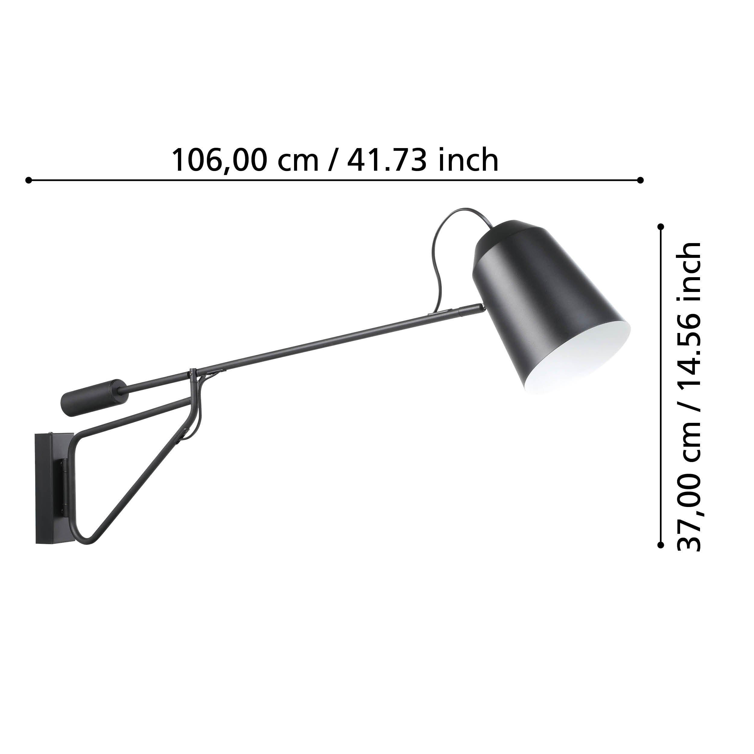 Applique LORETO 1 noir H35cm