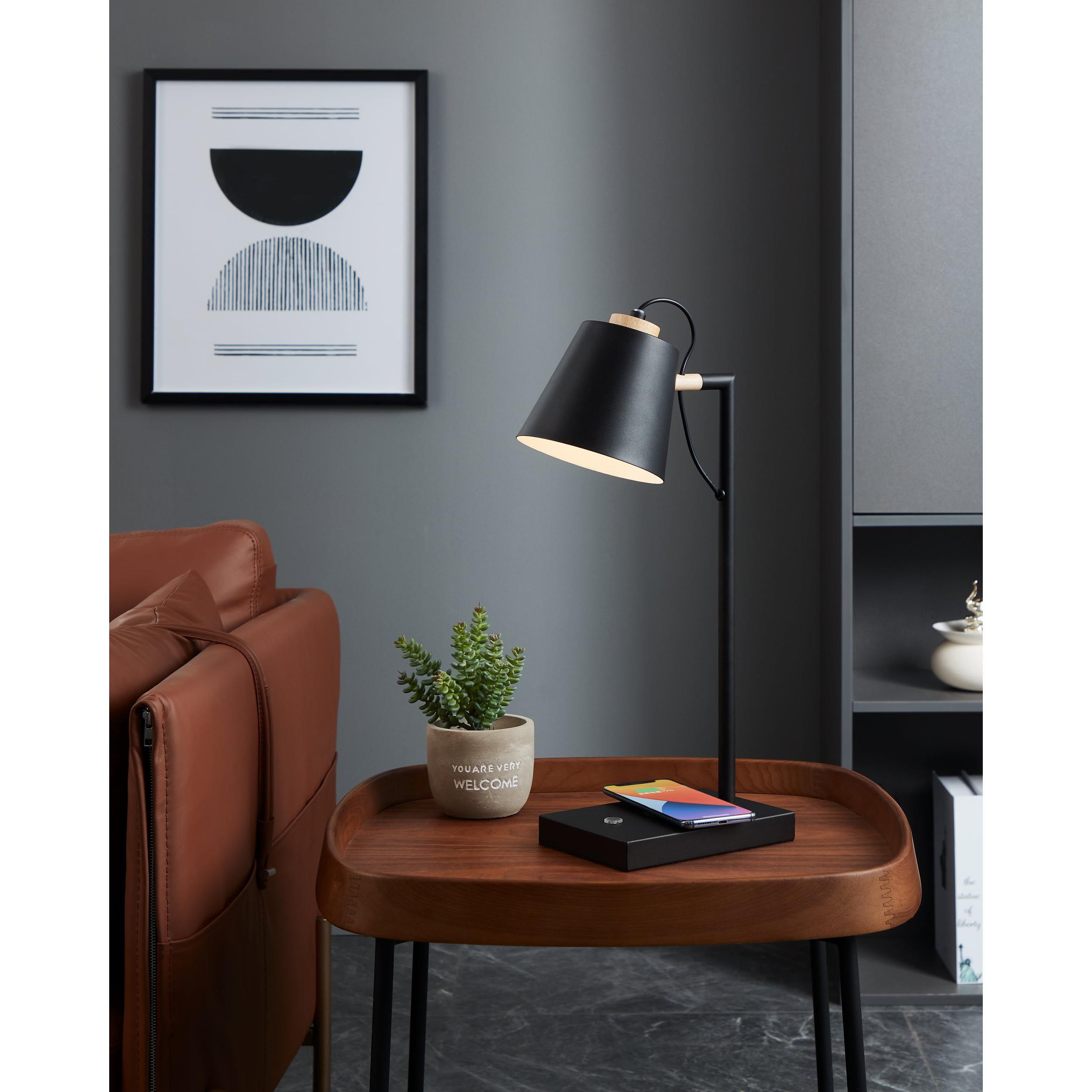 Lampe de bureau LED LACEY-QI noir H50cm