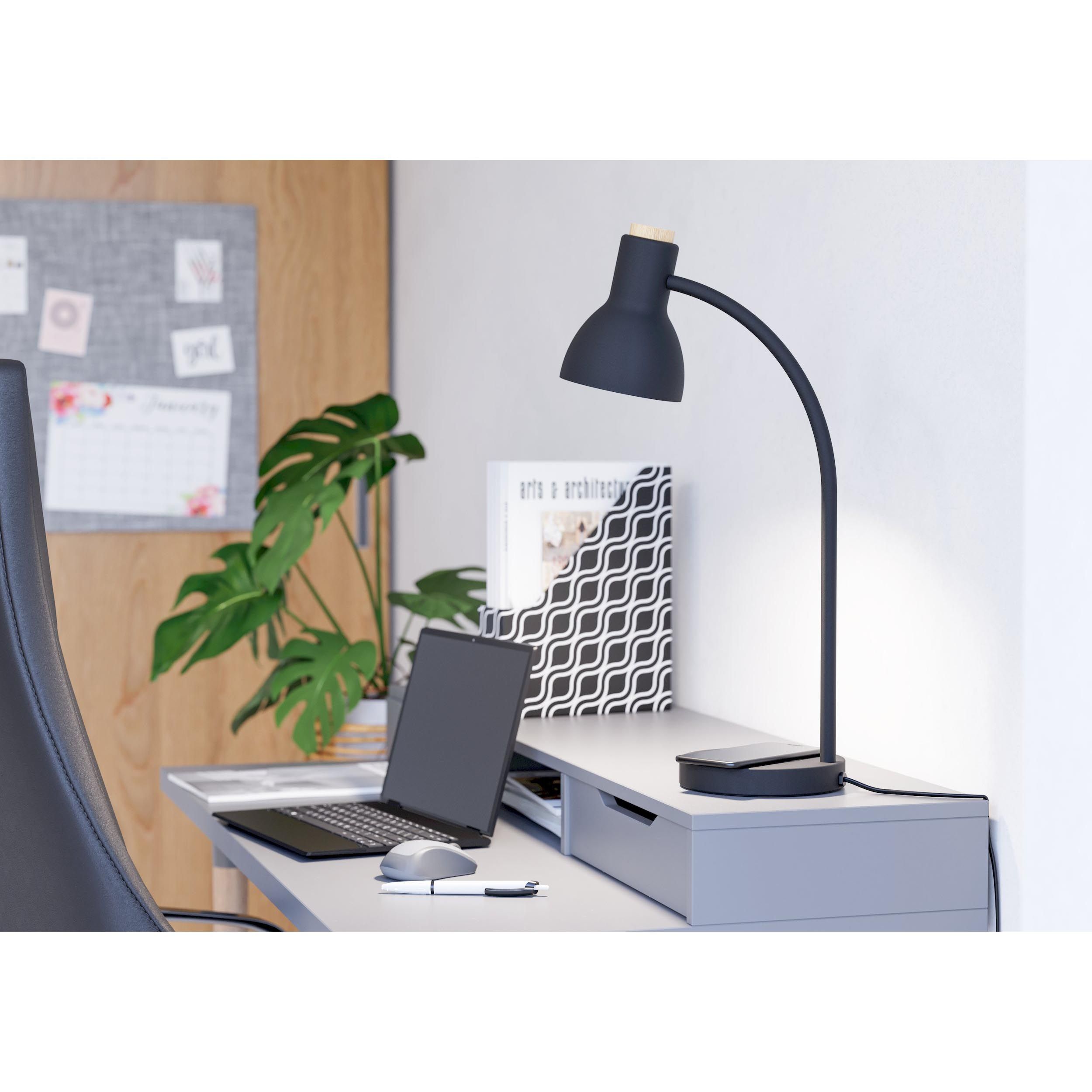 Lampe de bureau LED VERADAL-QI noir H45cm