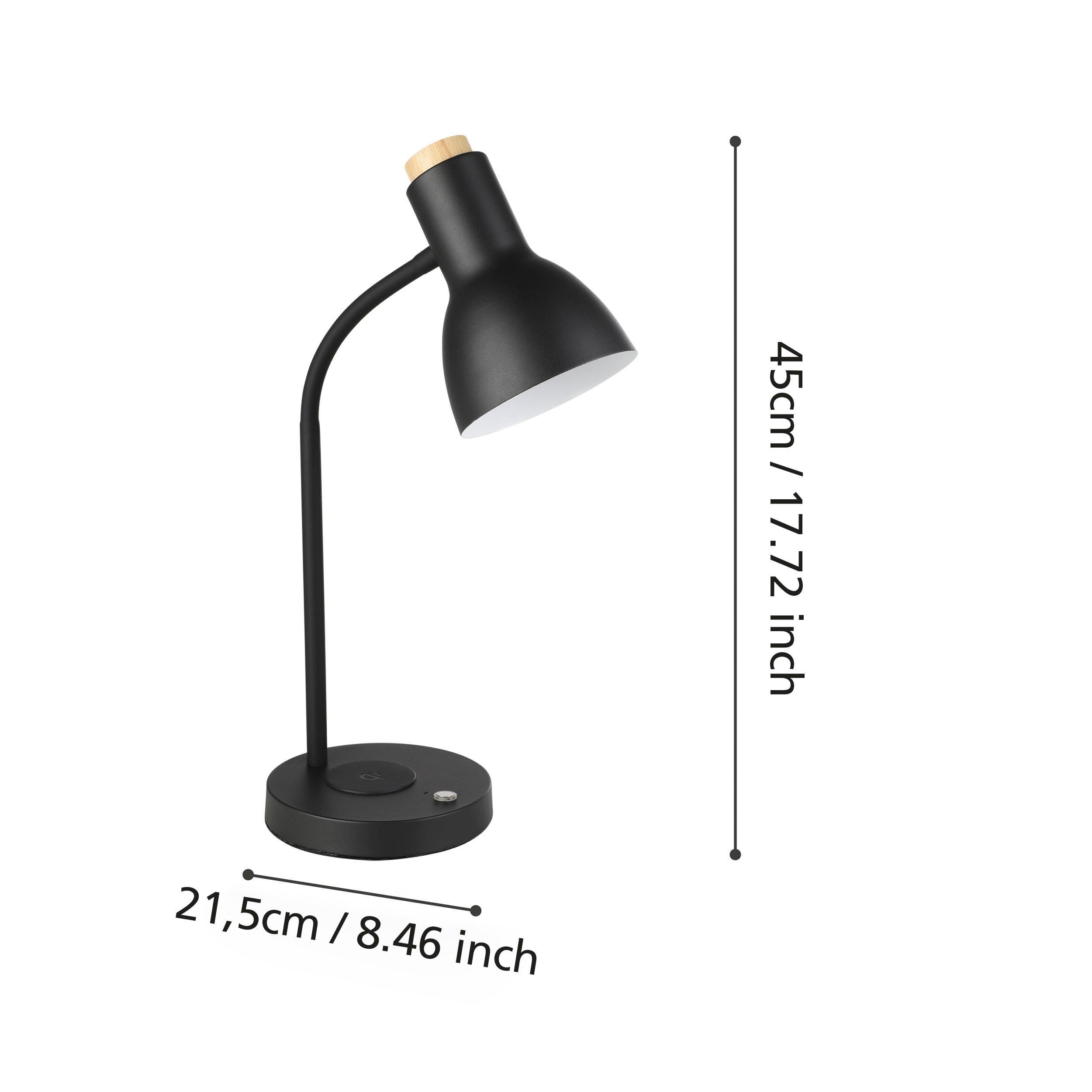 Lampe de bureau LED VERADAL-QI noir H45cm