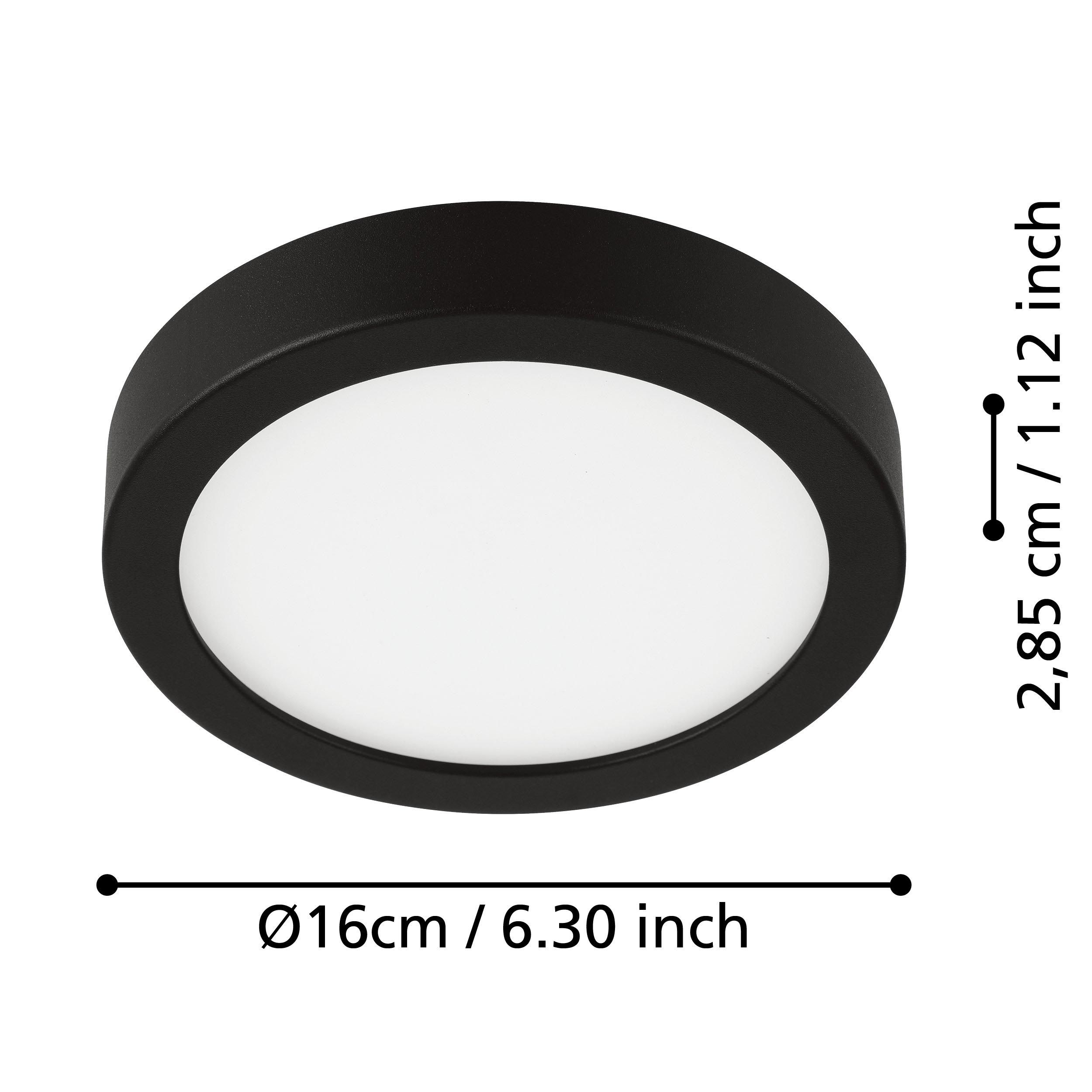 Plafonnier LED FUEVA 5 noir Ø16cm