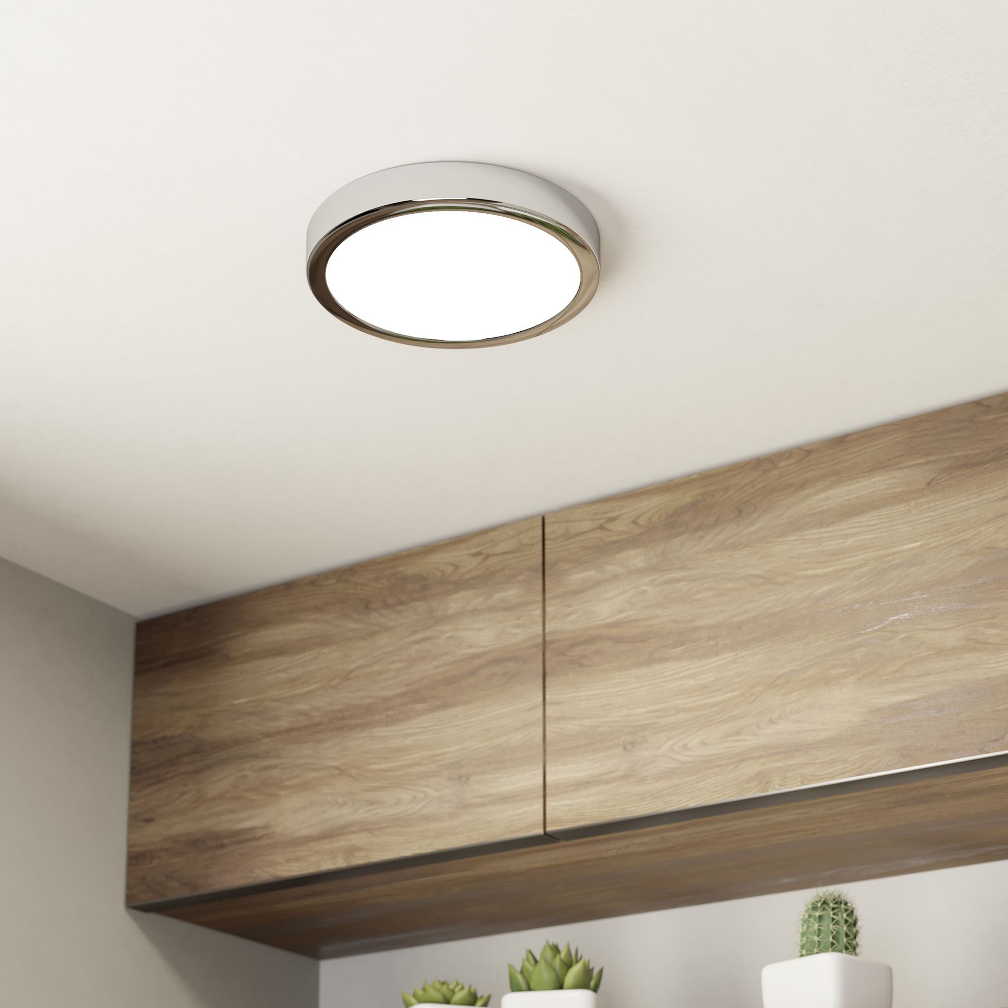 Plafonnier LED FUEVA 5 chrome Ø21cm