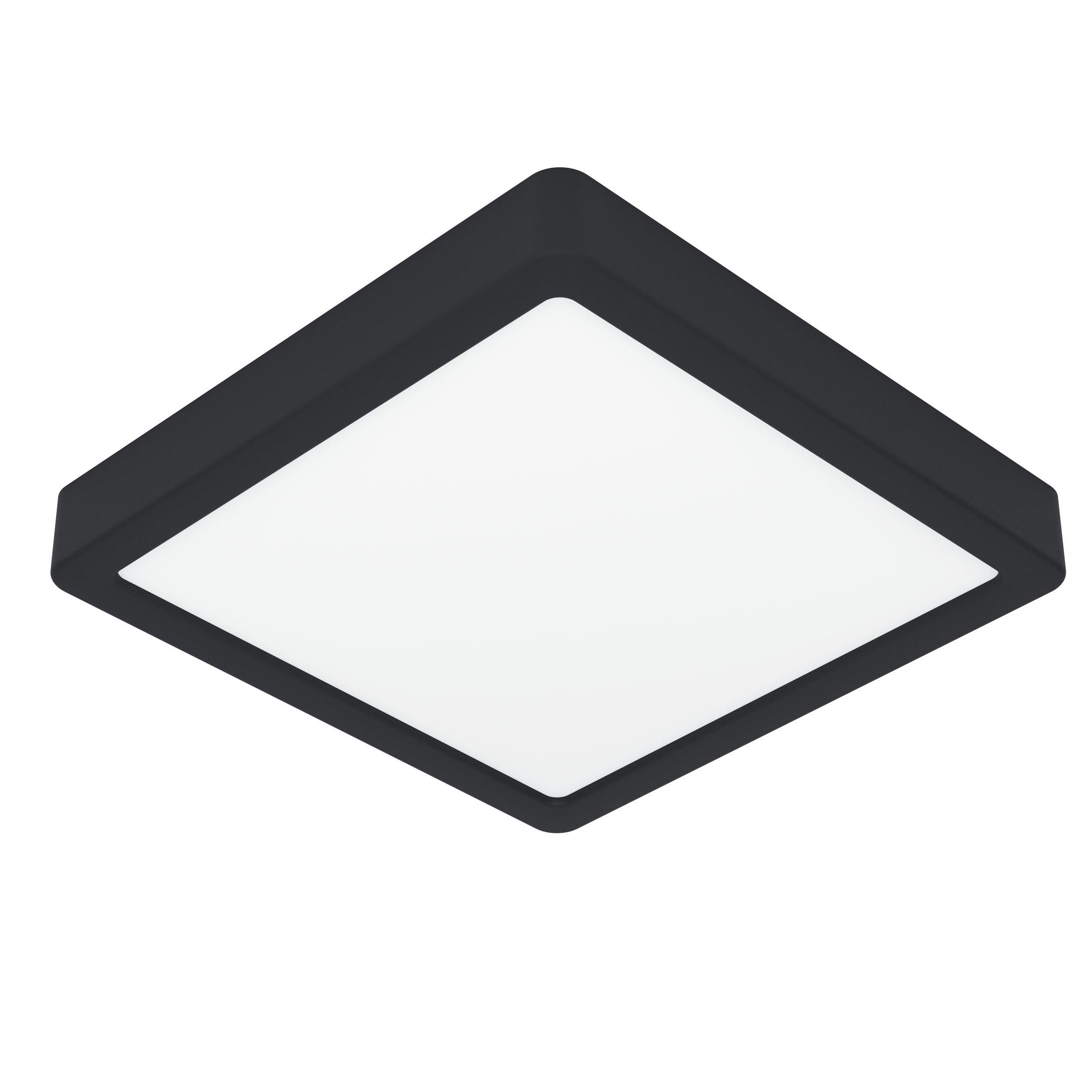 Plafonnier plastique noir FUEVA 5 21X21CM LED INT 1X17W