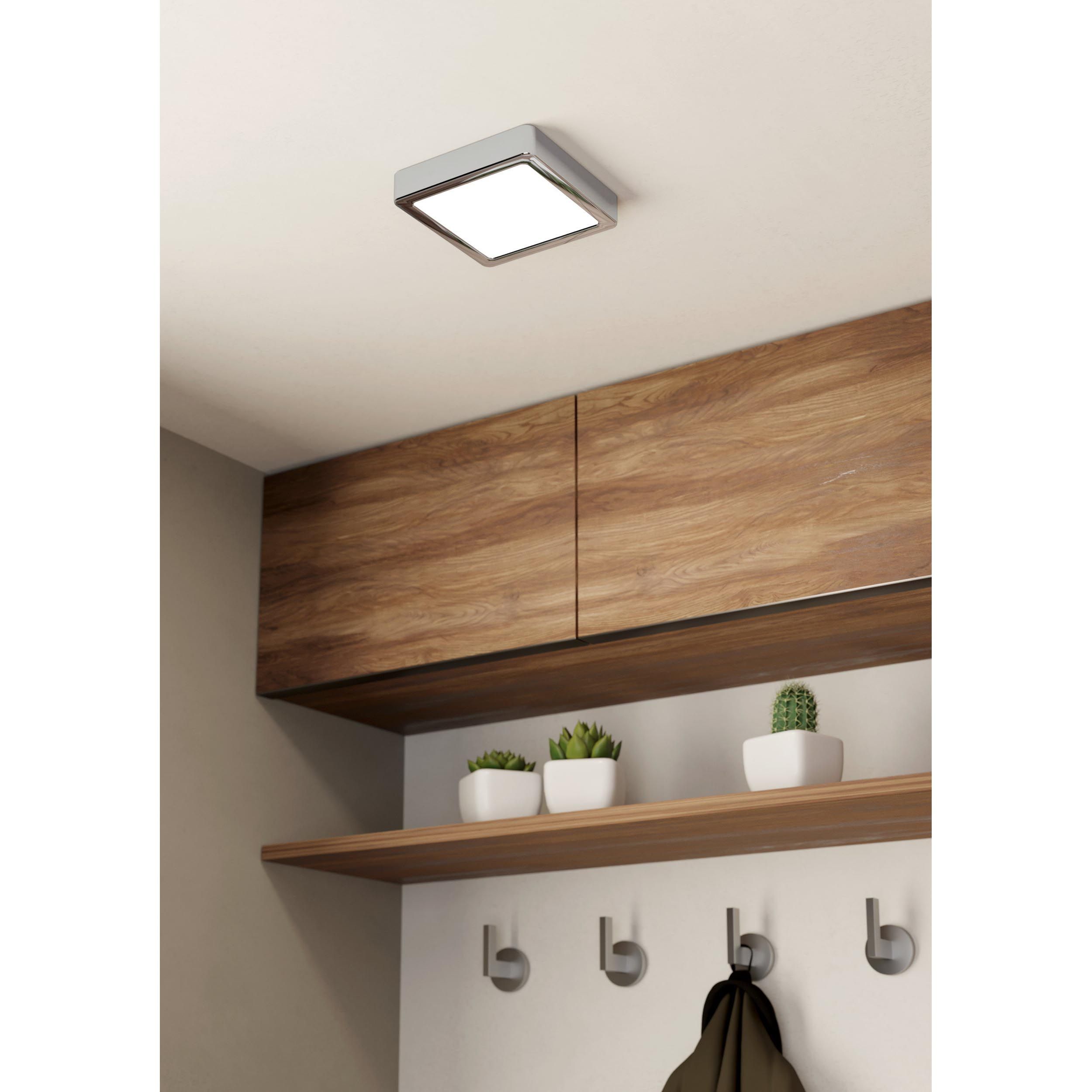 Plafonnier LED FUEVA 5 nickel 16x16cm