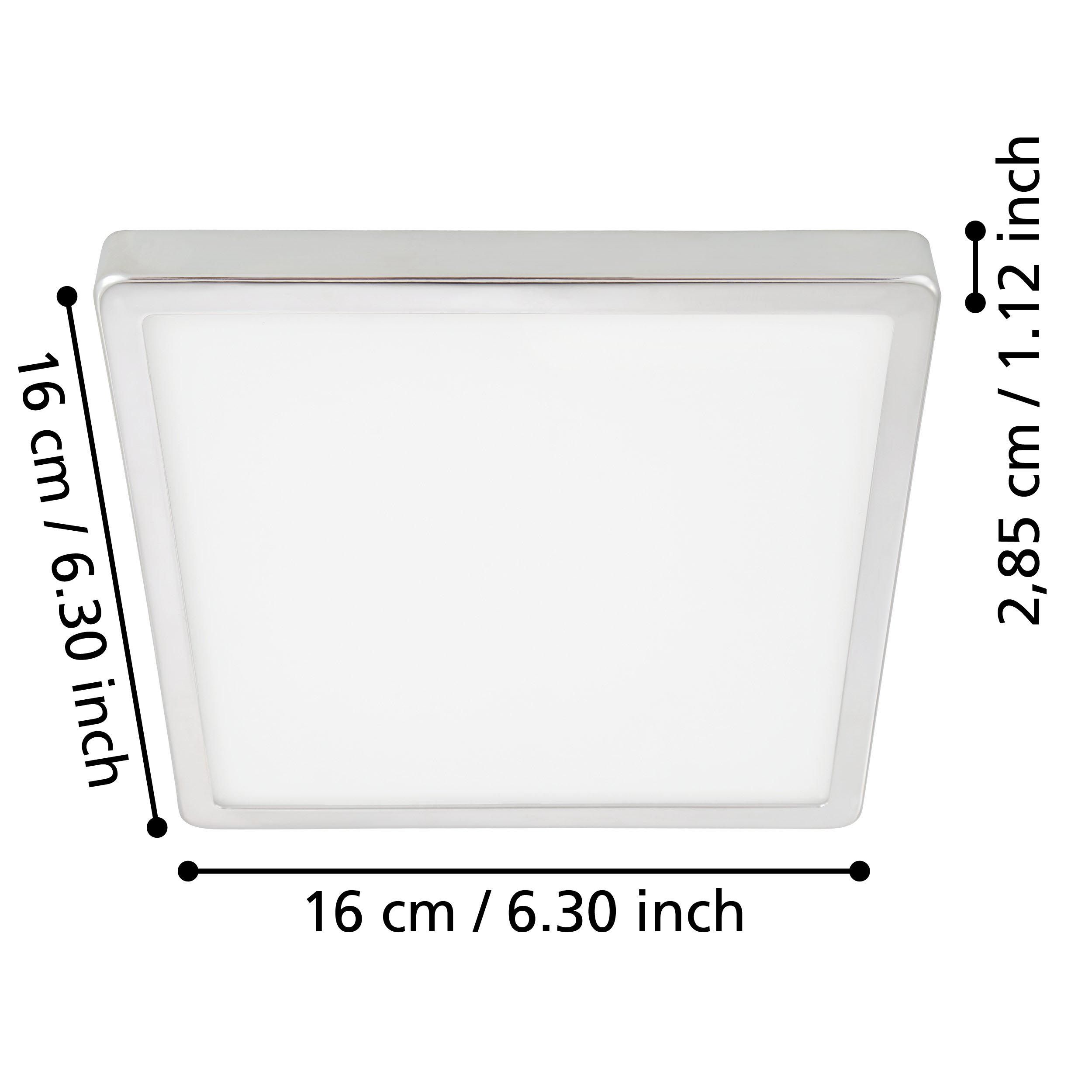 Plafonnier LED FUEVA 5 nickel 16x16cm