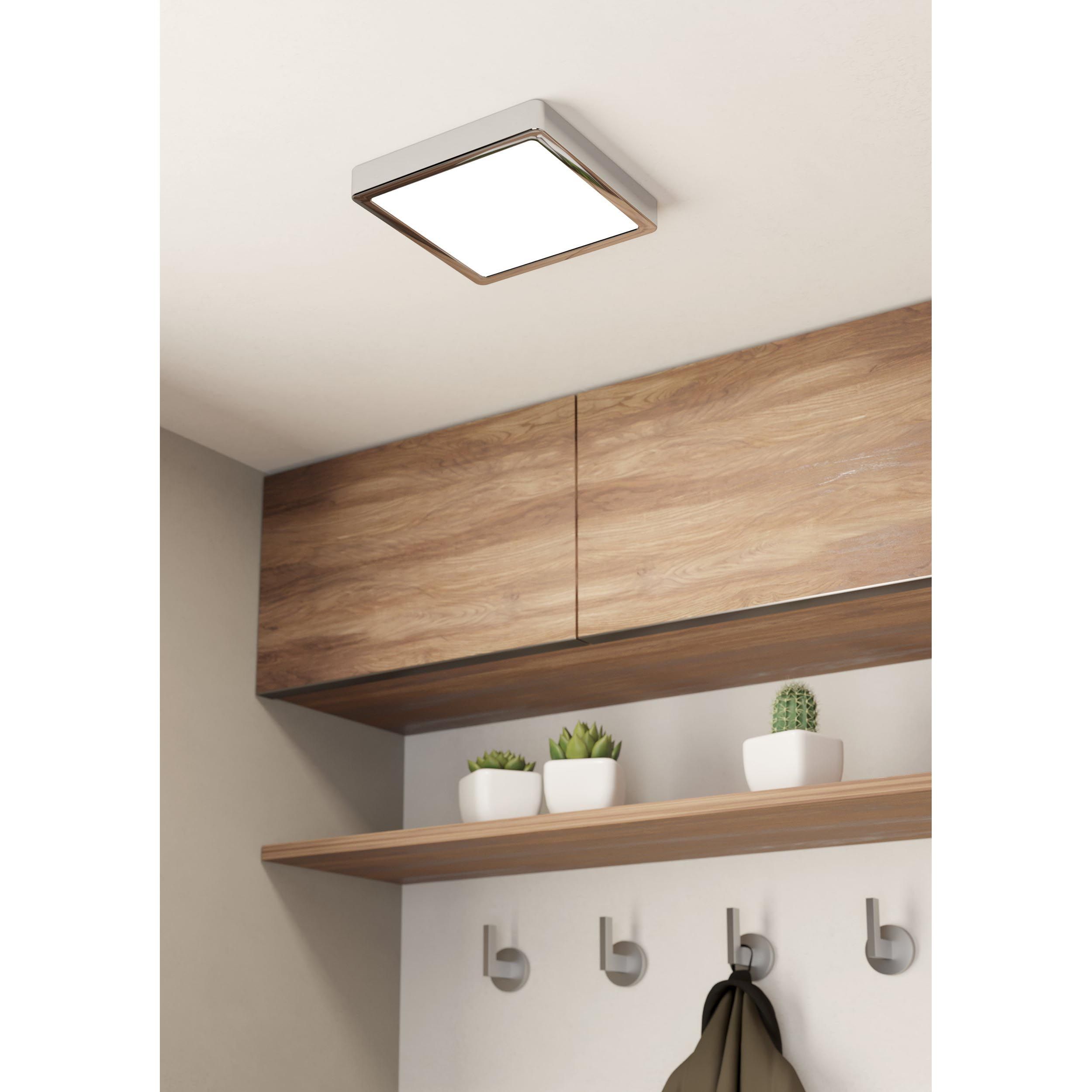 Plafonnier LED FUEVA 5 nickel 21x21cm