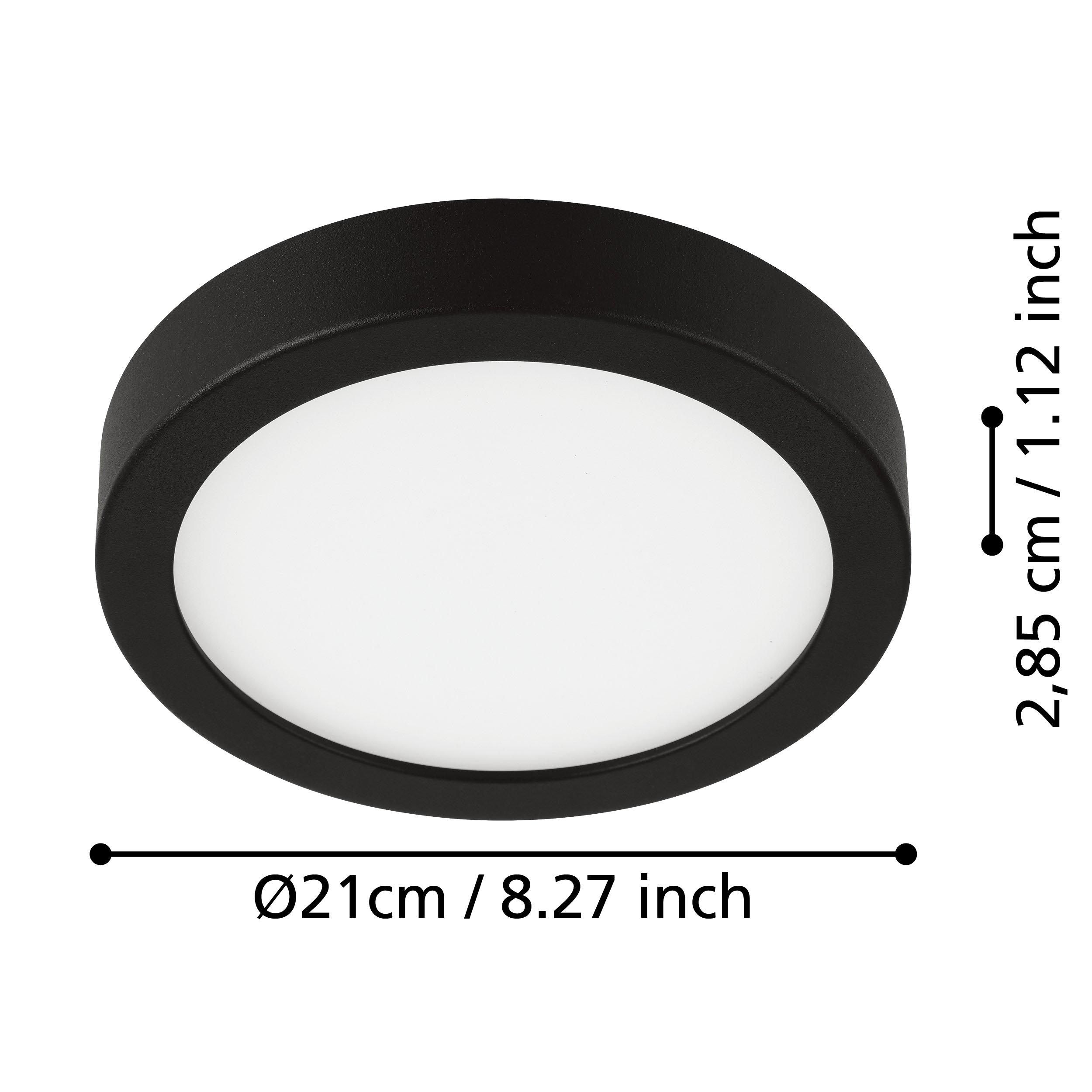 Plafonnier LED FUEVA 5 noir Ø21cm