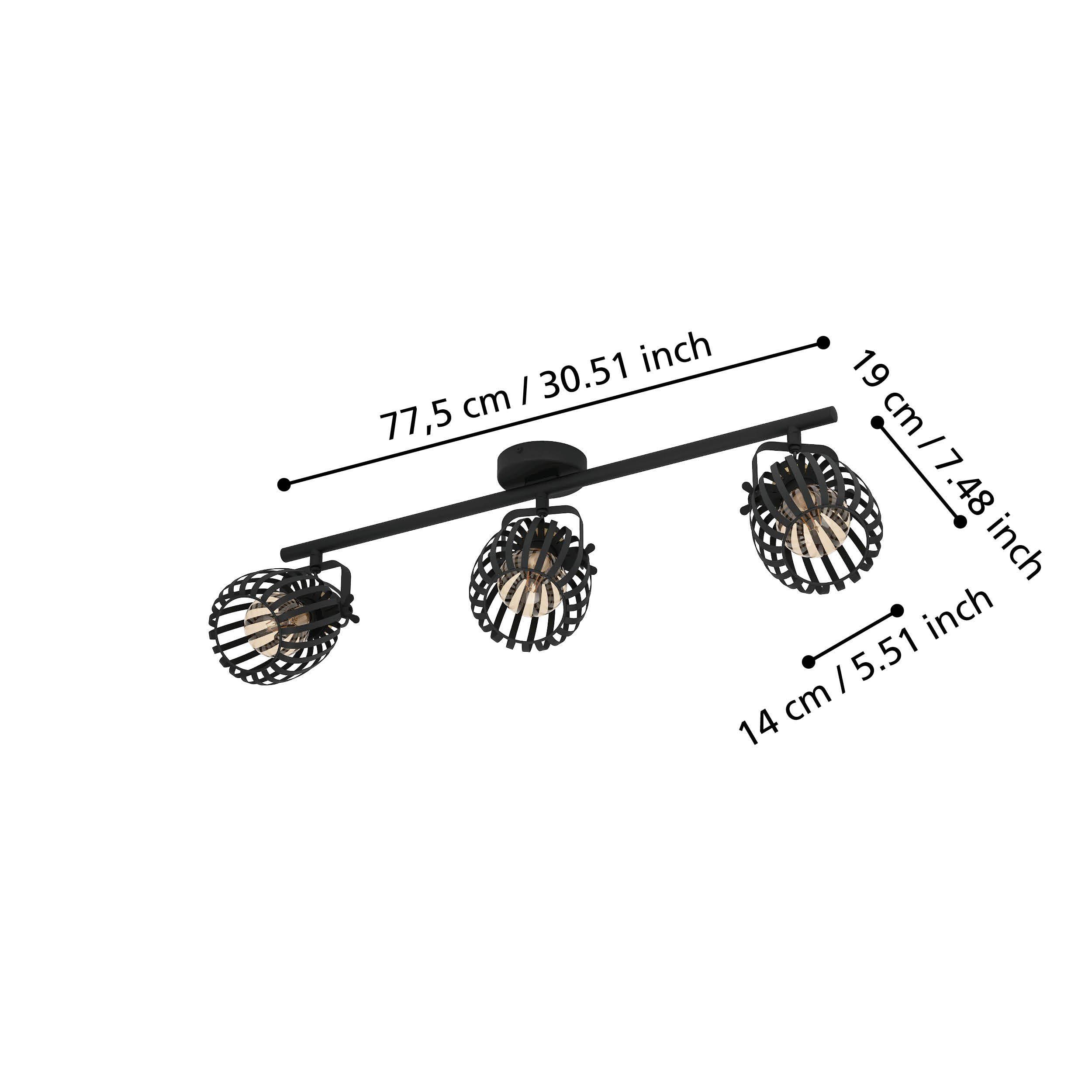 Réglette GIRONA noir L77,5cm