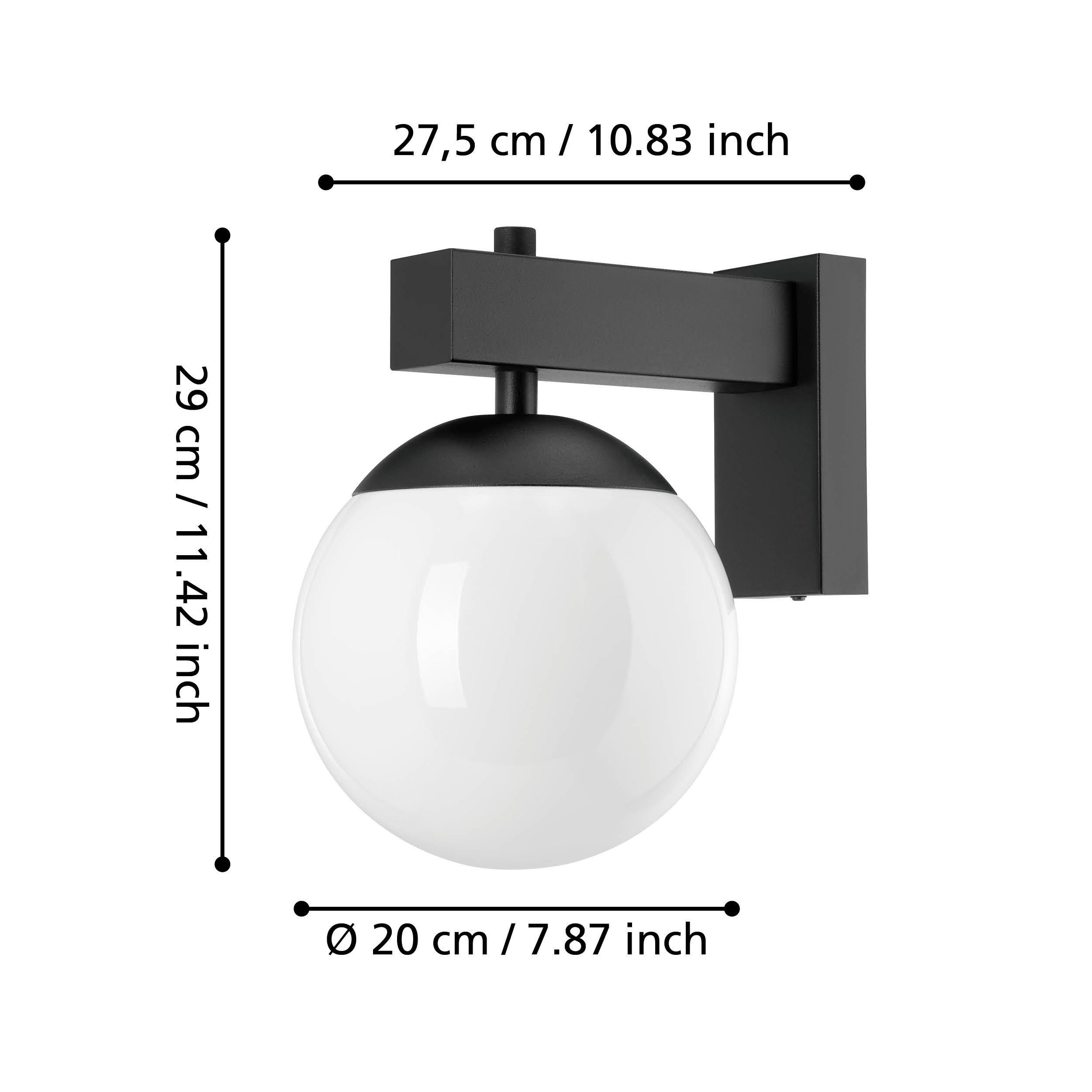 Applique extérieure BUFALATA noir/blanc H29cm