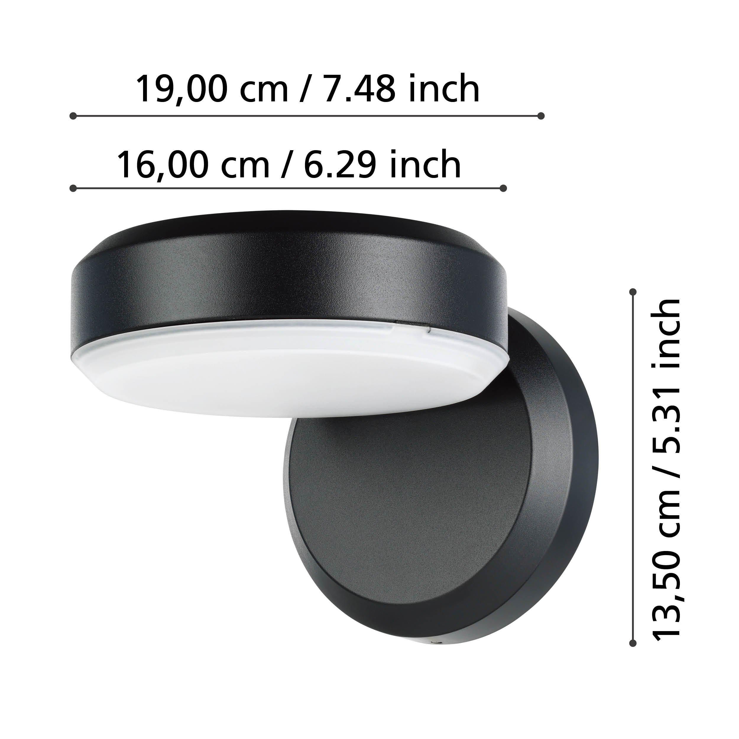 Applique extérieure LED FORNACI noir H13,5cm