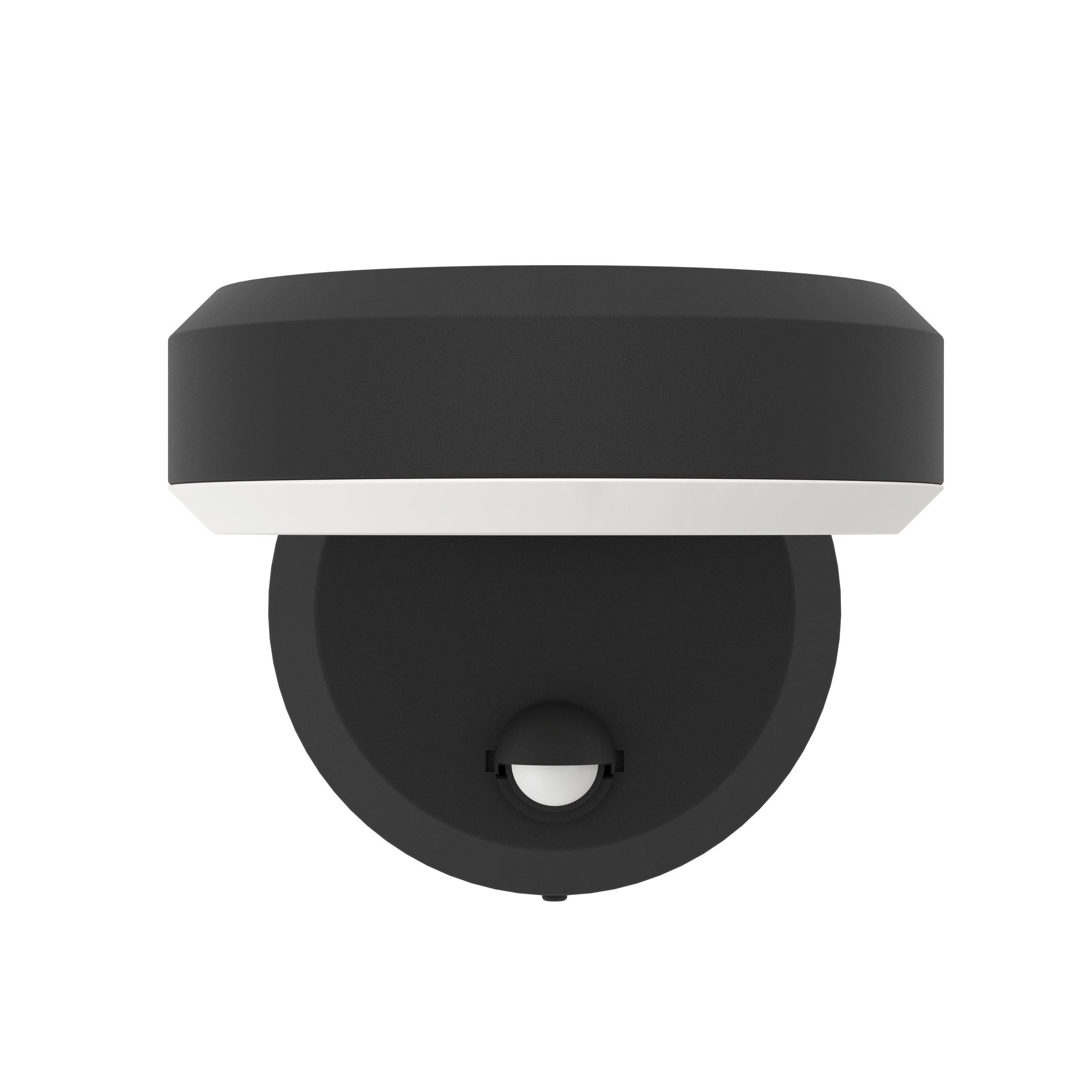 Applique extérieure détecteur LED FORNACI noir H13,5cm