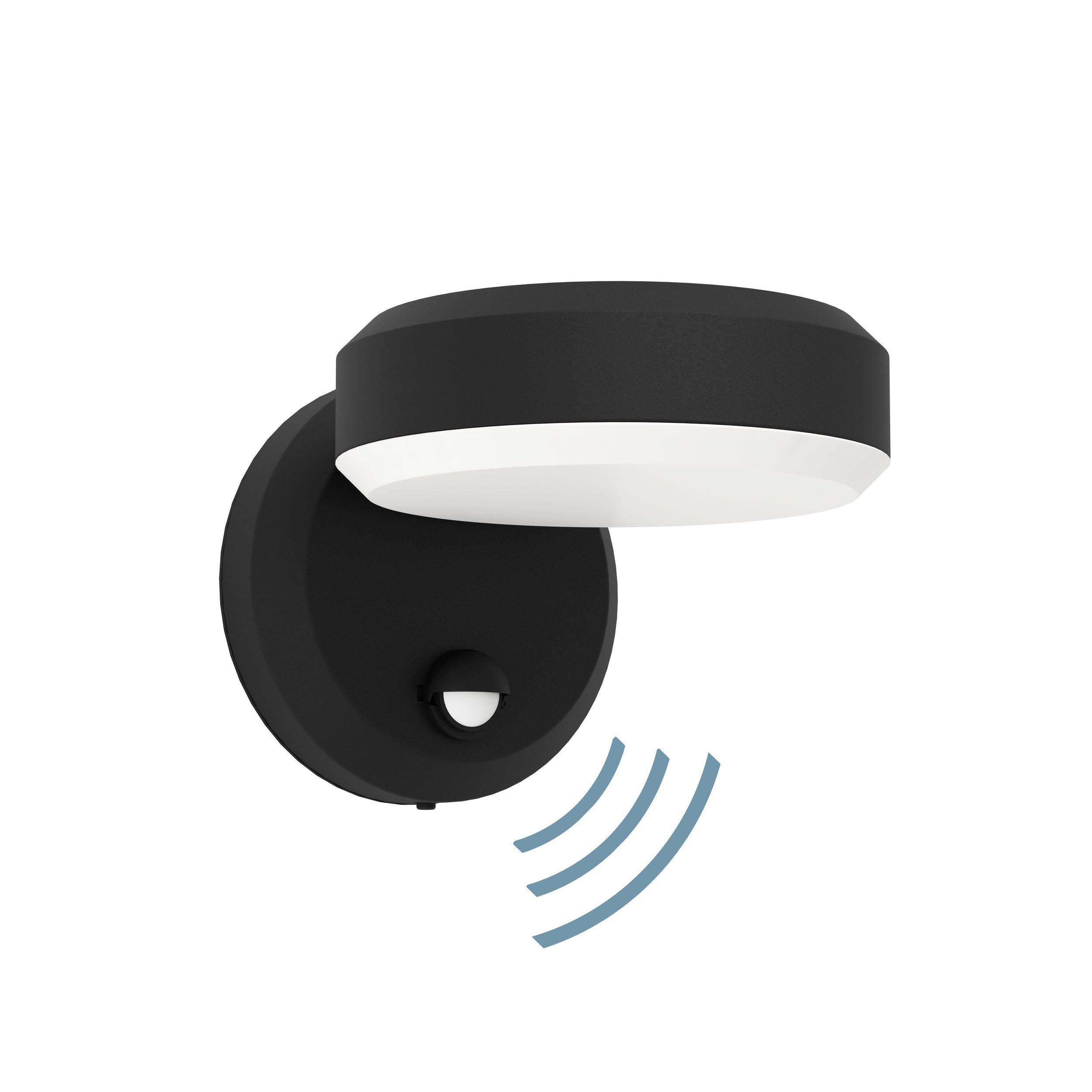 Applique extérieure détecteur LED FORNACI noir H13,5cm